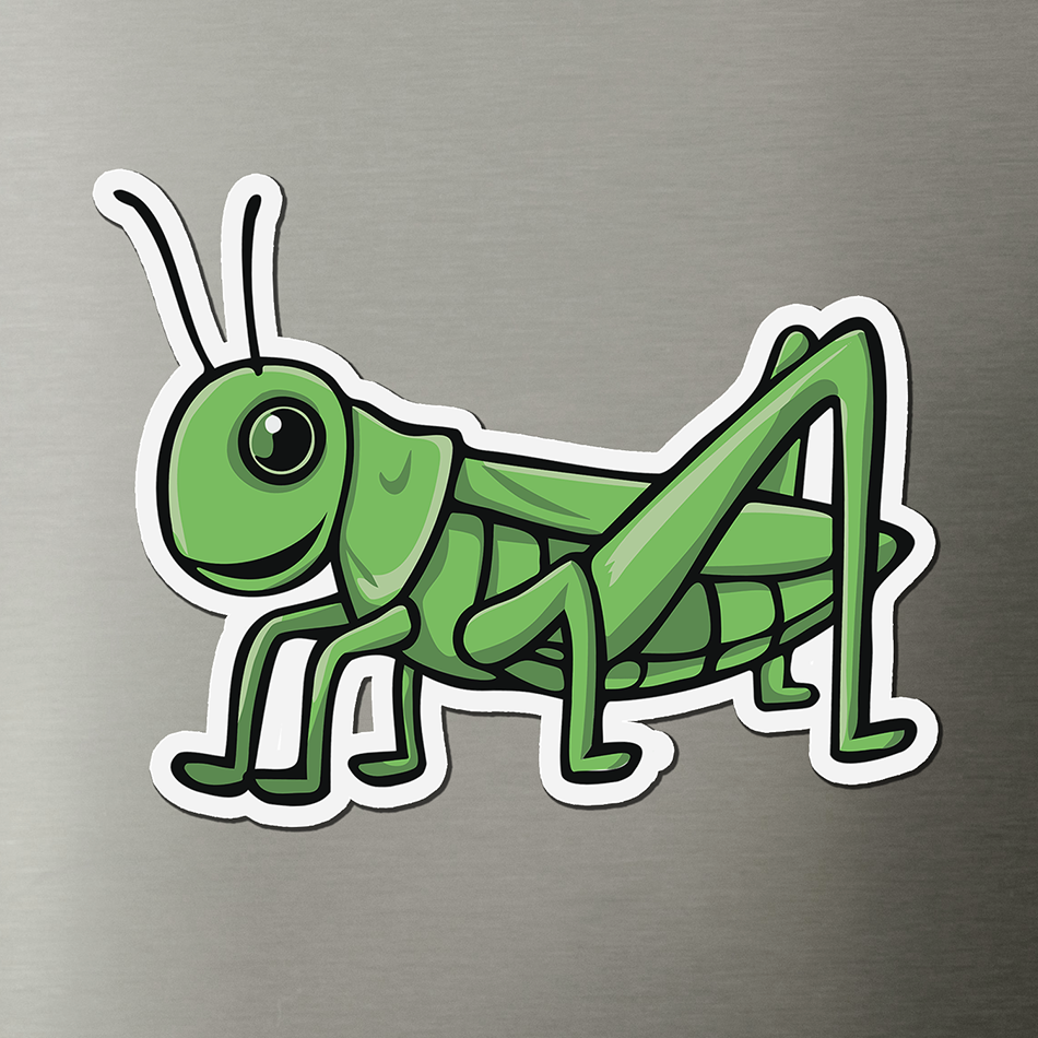 Grasshopper Magnet - 3" Grasshoppers Insect Bugs Vinyl Fridge Magnets Indoor Outdoor Grass Hopper Bug Bundle