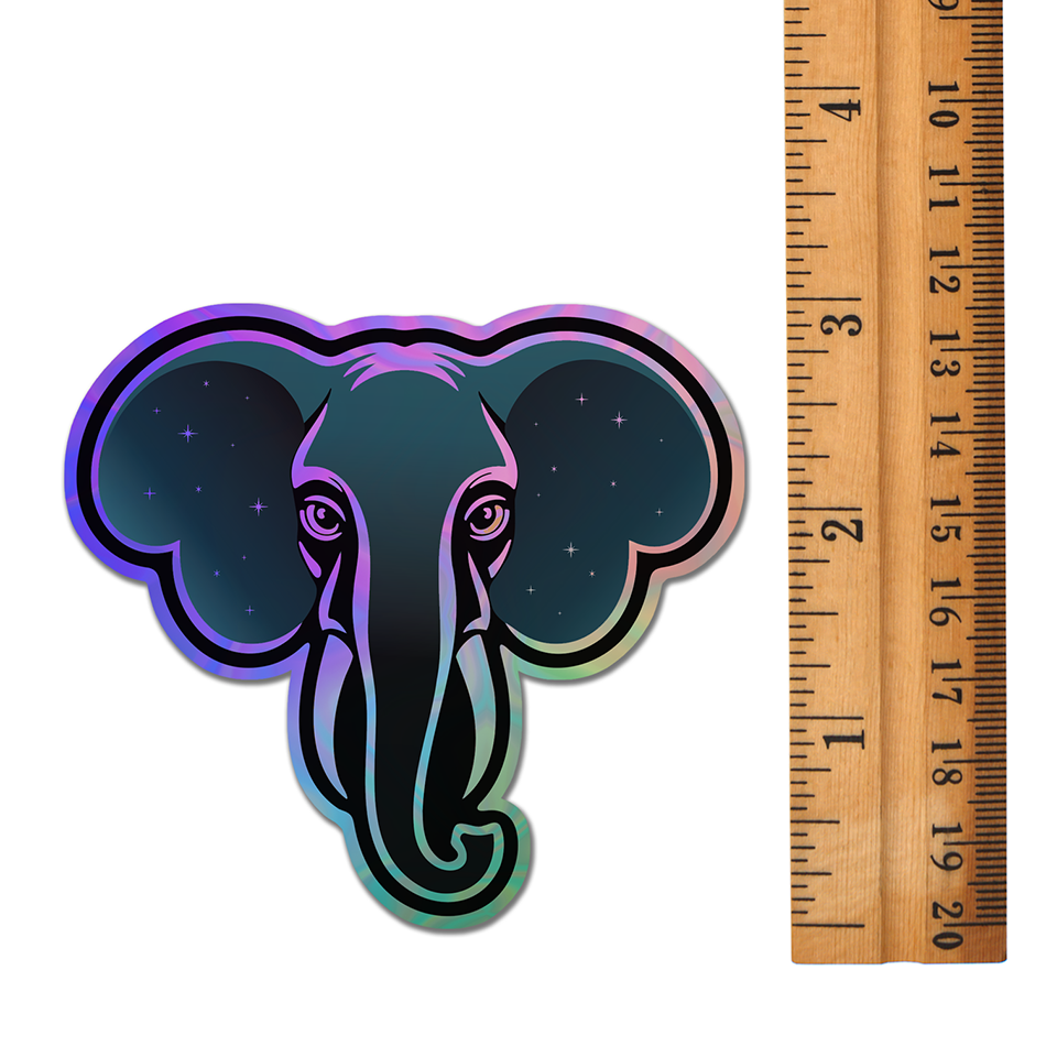 3" Holographic Celestial Elephant Stickers, Galactic Elephants Vinyl Decal Sticker Waterproof