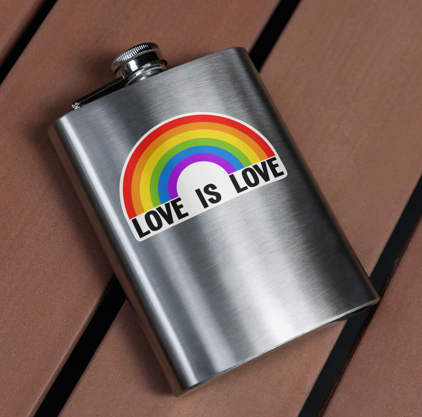 Love Is Love Rainbow Vinyl Sticker - 3" Pride Month Rainbows LGBTQIA+ Decals for Equal Rights, Activism, Ally Waterproof Outdoor Stickers
