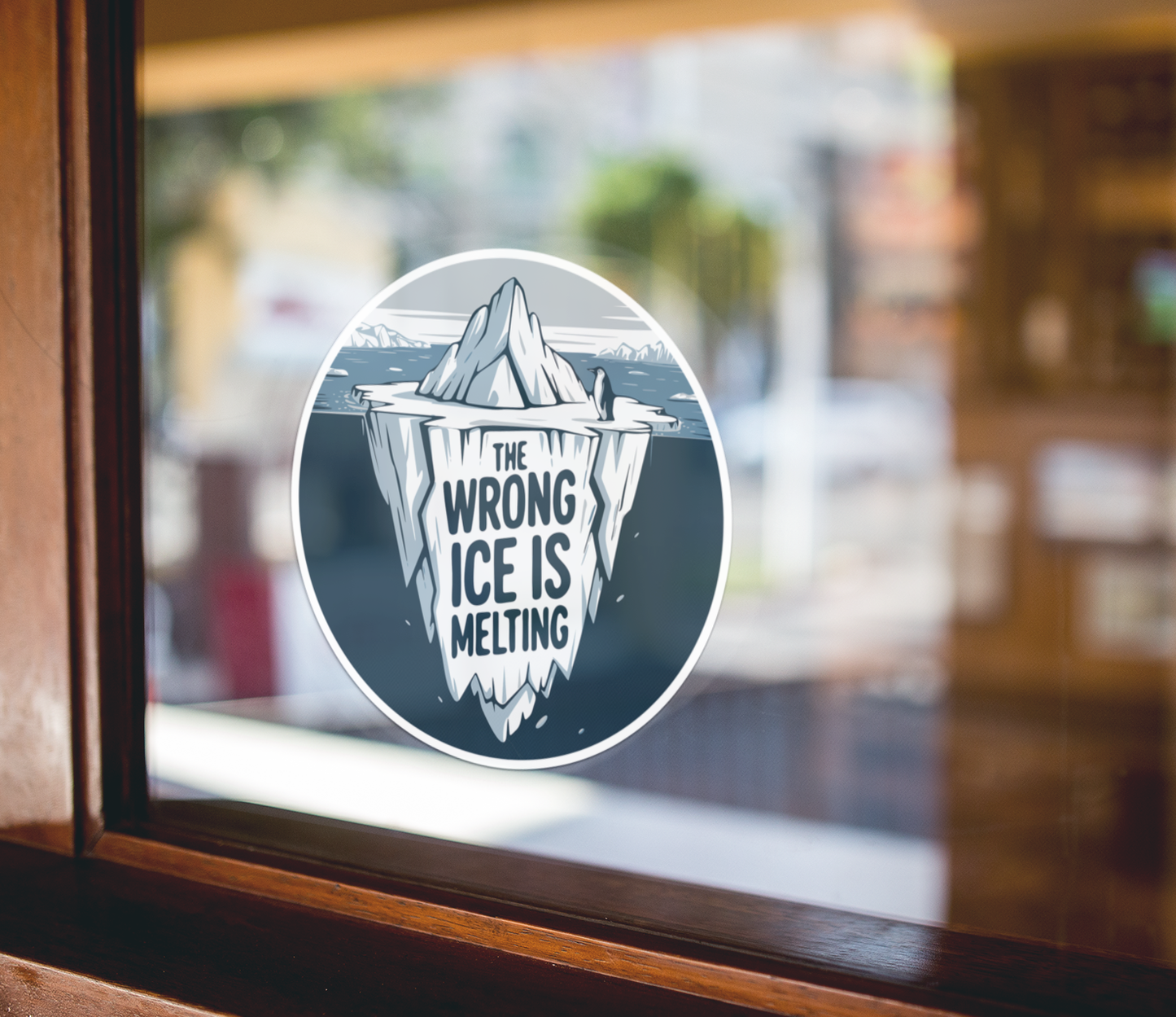 The Wrong ICE Is Melting Sticker - 3.5" Iceberg Penguin Vinyl Decal Stickers Waterproof Outdoor Car, Leftist Political Abolish ICE, Protest