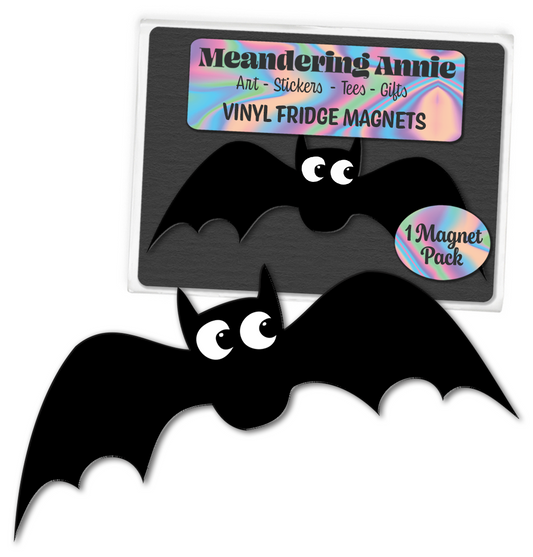 Flying Bats Magnet - 4" Halloween Spooky Black Bat Gothic Vinyl Fridge Magnets