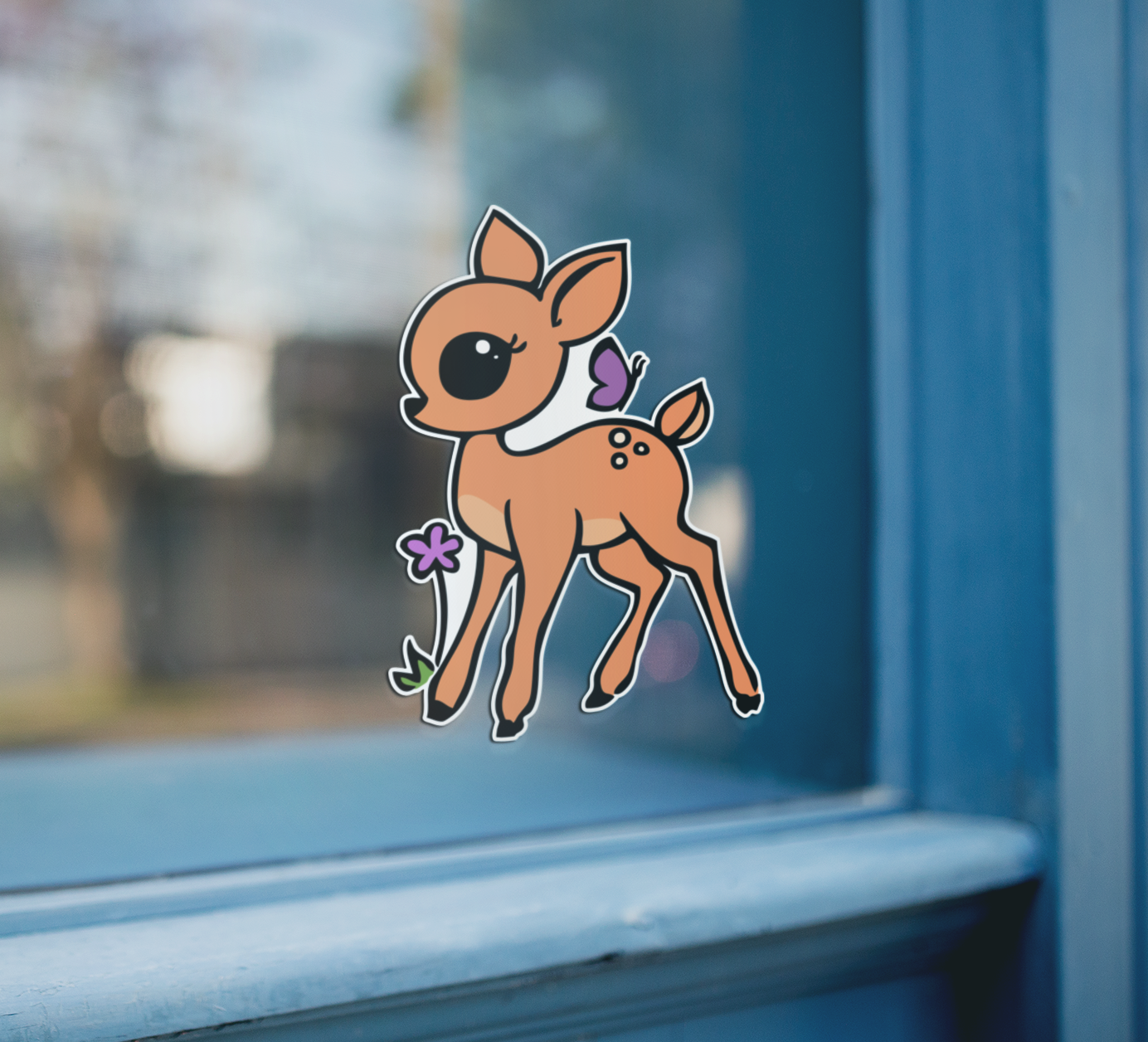 Little Fawn Forest Animal Sticker - 3" Baby Deer Woodland Animals Vinyl Stickers Waterproof Cute Foxes Decal Stickers, Nature Lover Gifts