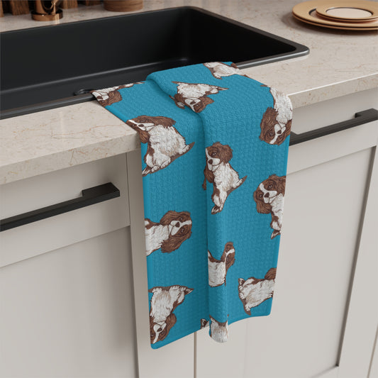 Blenheim Cavalier King Charles Spaniel Dog Microfiber Tea Towel Kitchen Red Hand Towels Pet Dogs Cavaliers Puppy Print Home Decor Gifts