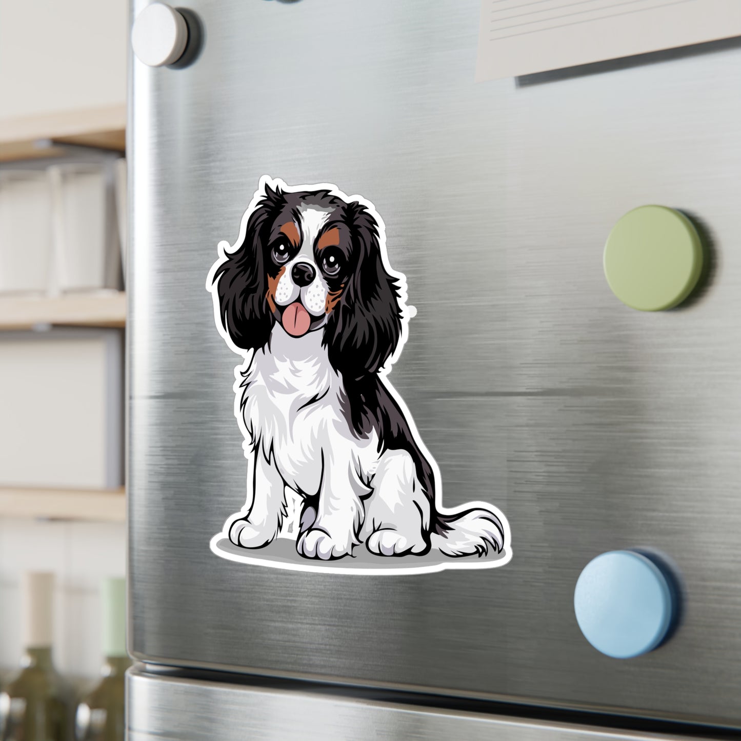 Charlie  Cavalier King Charles Spaniel Dog Vinyl Sticker Kiss-Cut Vinyl Decals with Pet Dog Cavalier Puppy Print