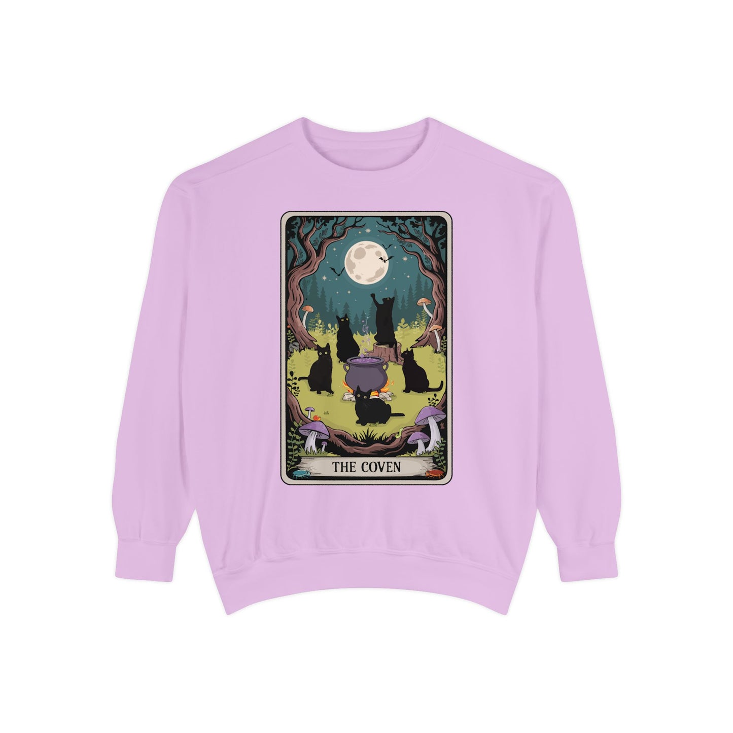 Black Cats Tarot Card The Coven, Witchy Cat Sweatshirt, Goth Halloween Top, Pagan Witch Sweatshirts