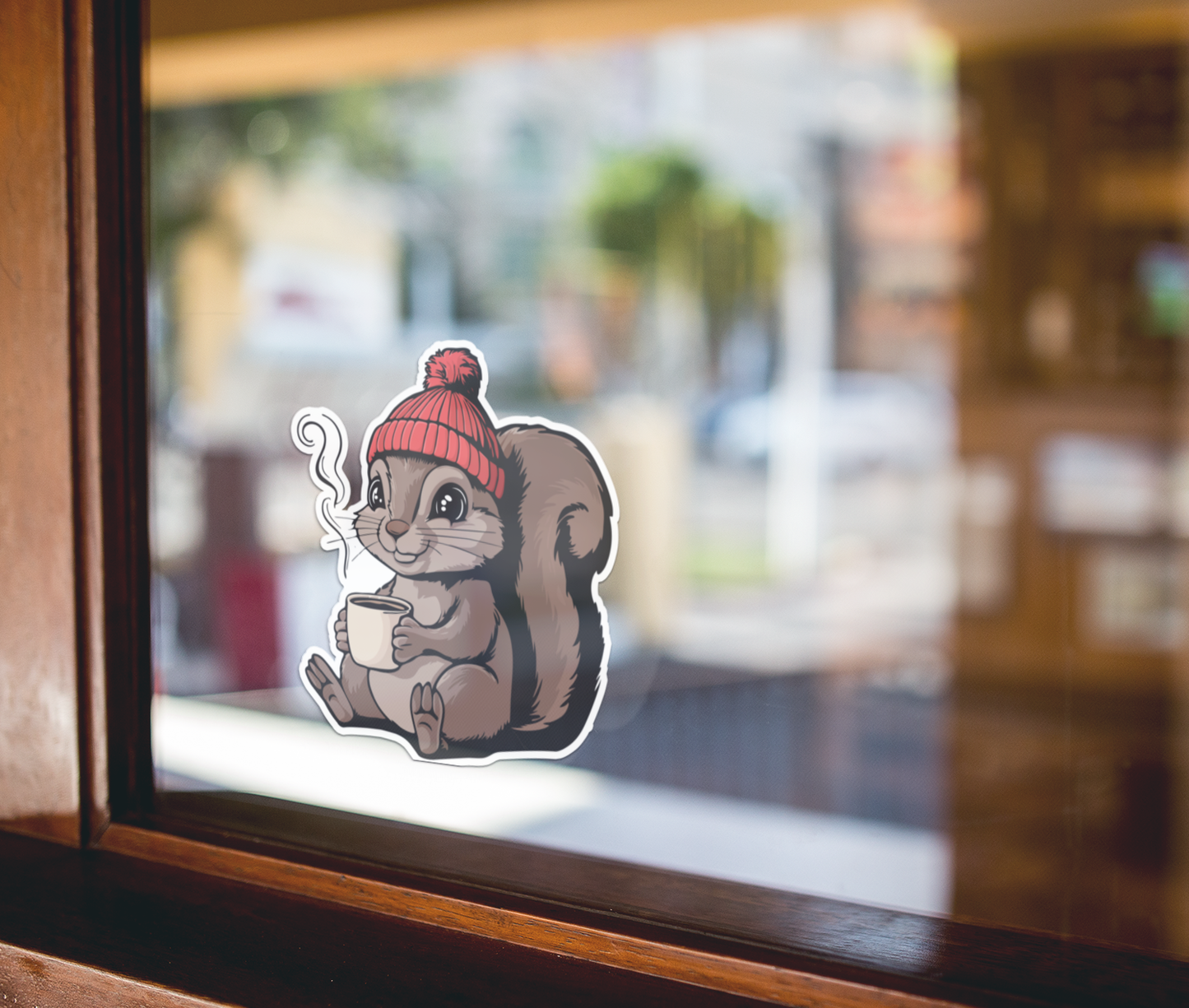 Cozy Squirrel Sticker - 3" Waterproof, Fade-Resistant Decal Stickers Autumn Fall Squirrels