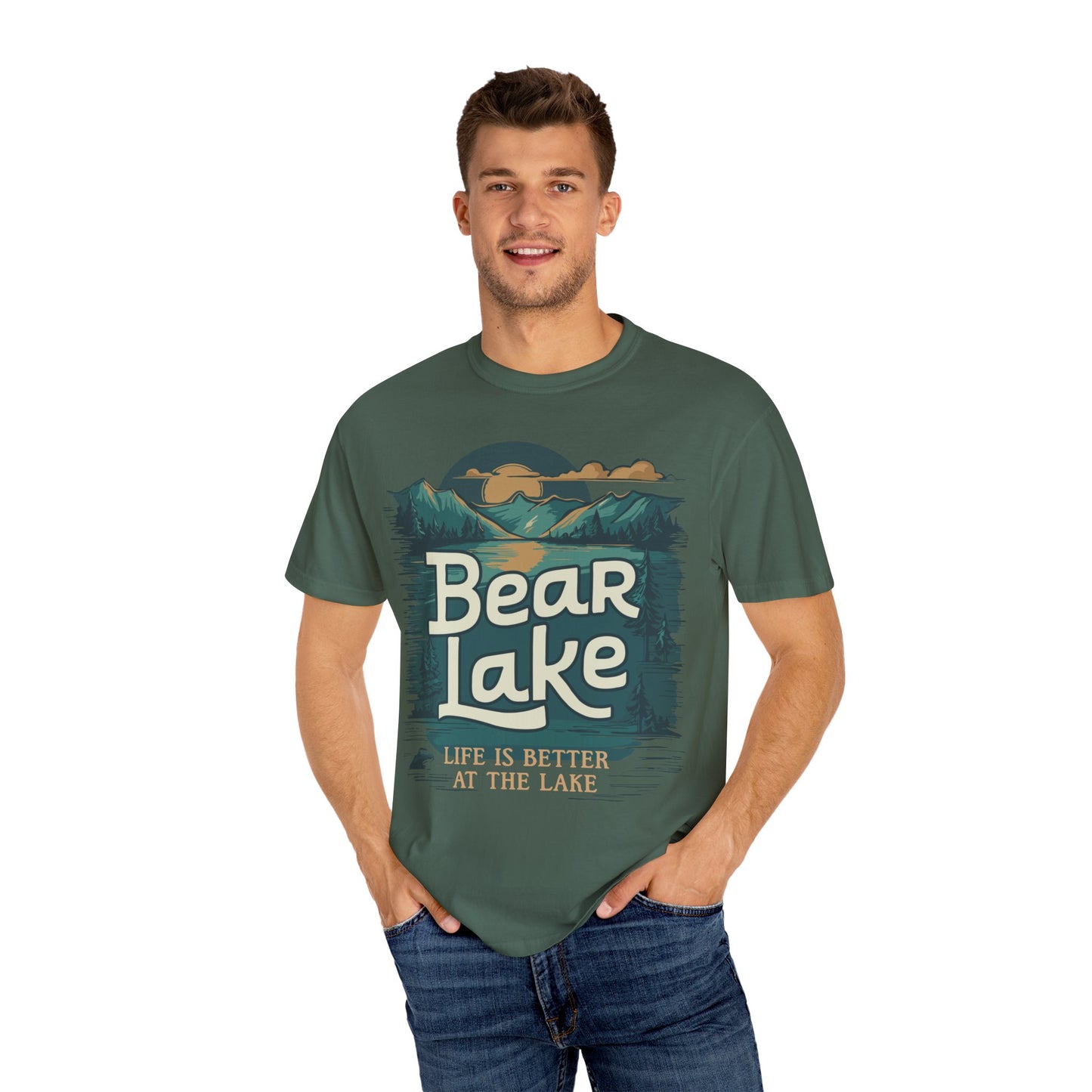 Bear Lake Summer Vacation Mens Womens Unisex Garment-Dyed T-shirt - Utah Idaho Travel Graphic Tees