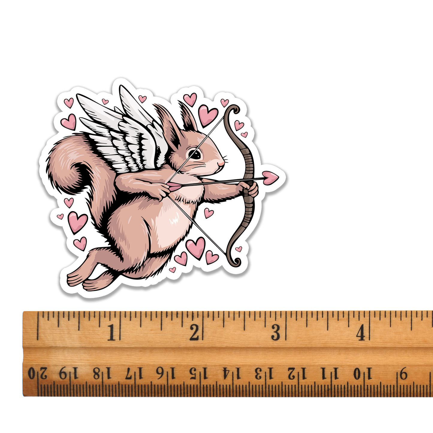 3" Cupid Squirrel Sticker - Waterproof, Fade-Resistant Decal Stickers Valentine's Day Love Hearts