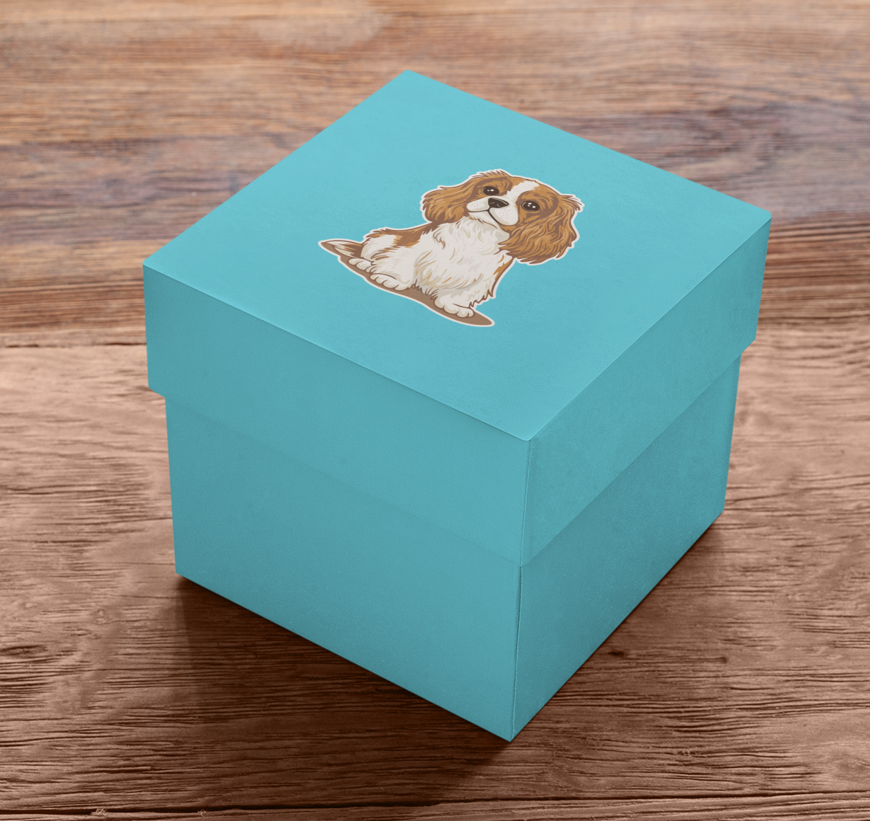 6" Blenheim Cavalier King Charles Spaniel Puppy Dog Sticker - Waterproof, Fade-Resistant Decal Stickers