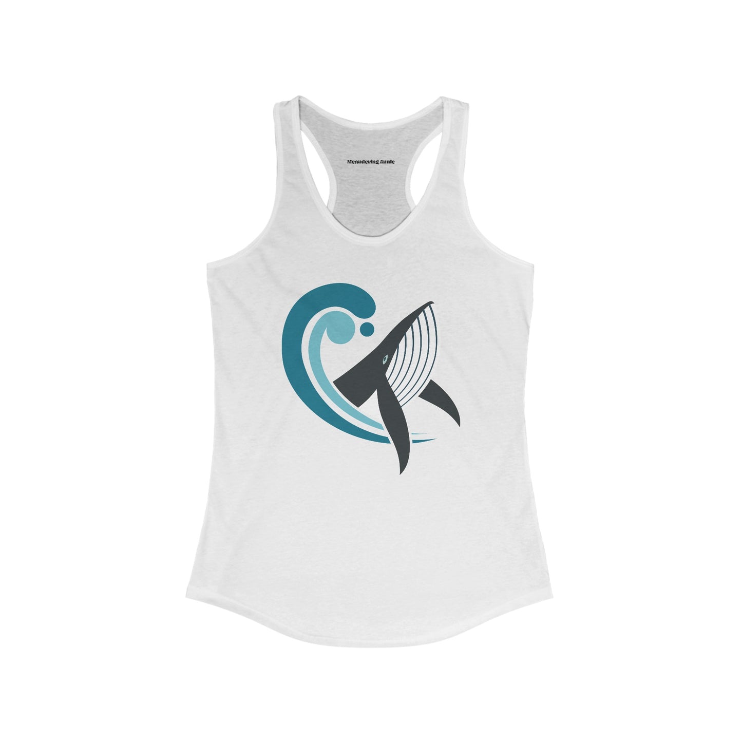 Majestic Whale Women's Racerback Tank Top with Retro Whale Sea Animal Ocean Design