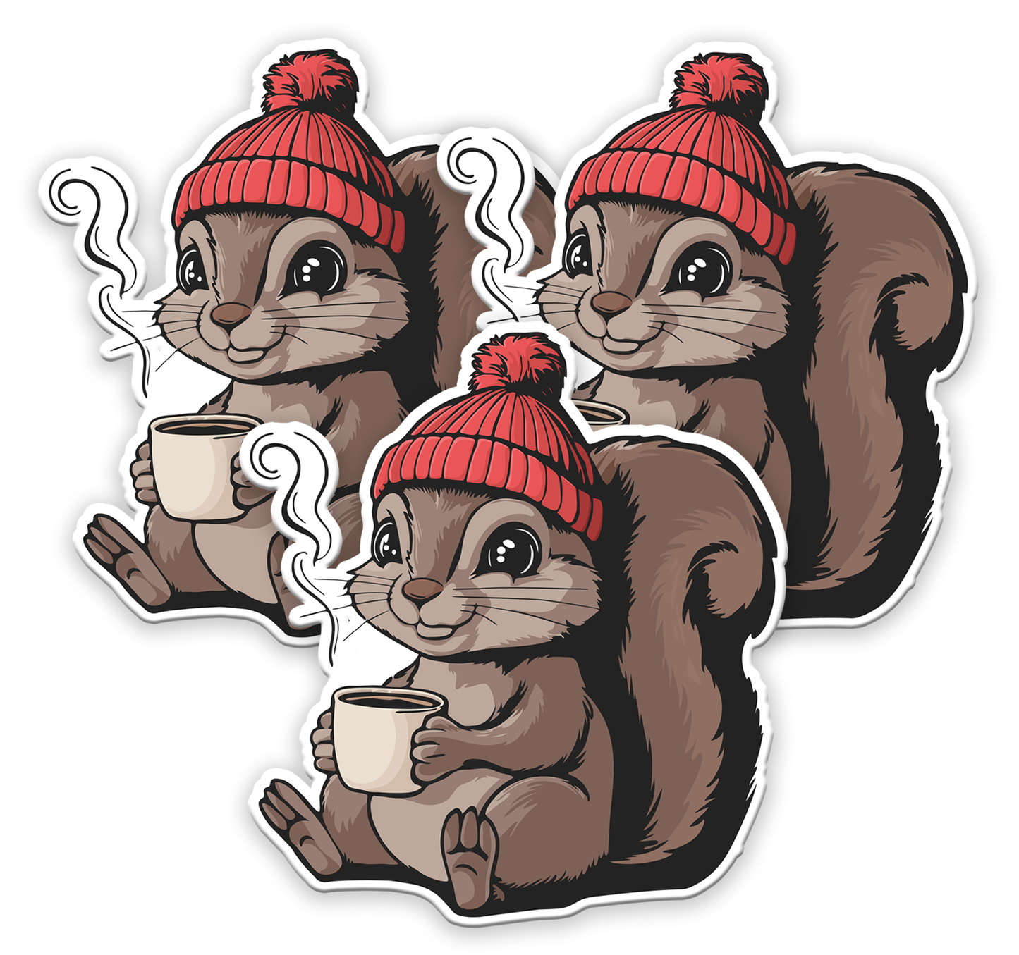 Cozy Squirrel Sticker - 3" Waterproof, Fade-Resistant Decal Stickers Autumn Fall Squirrels