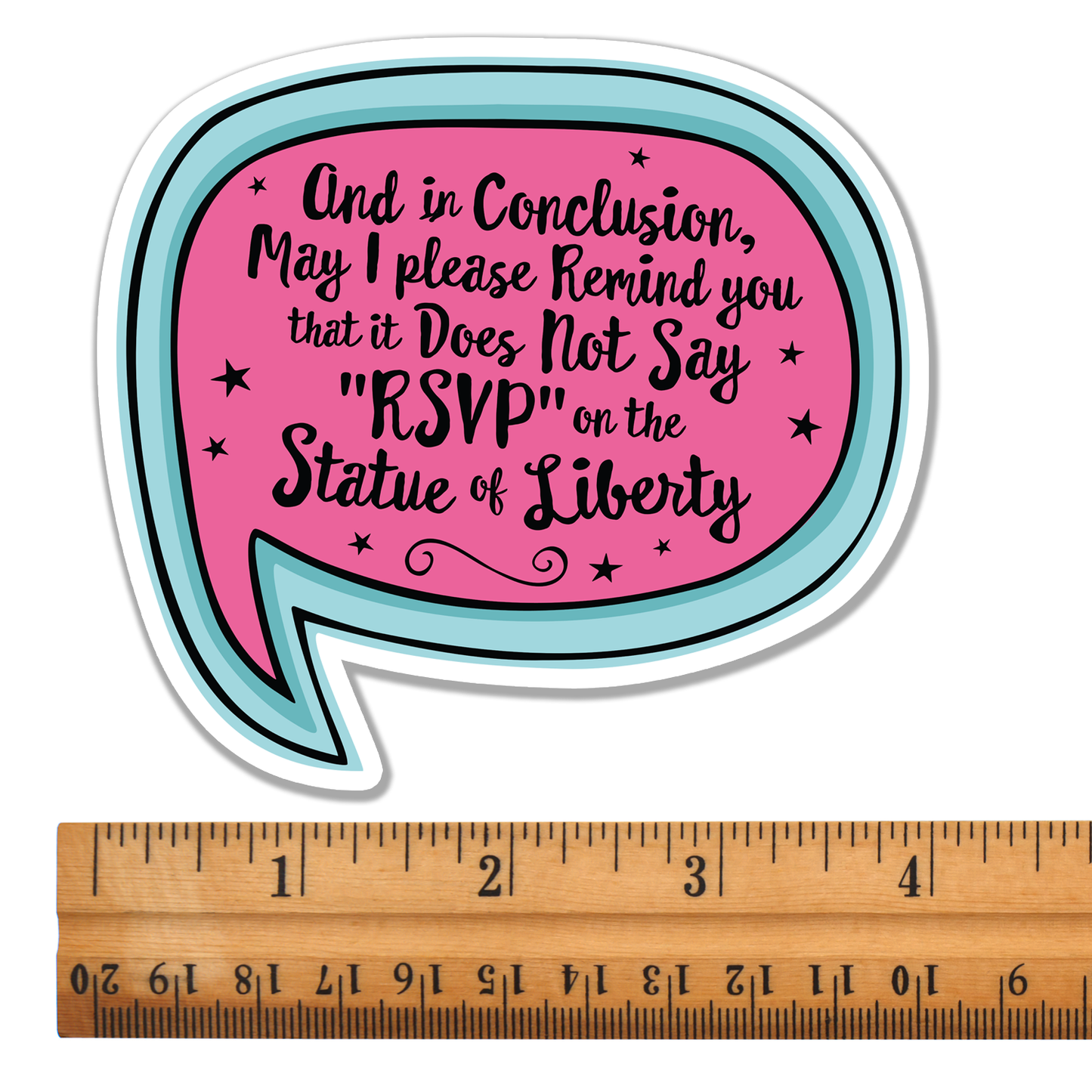 4" It Does Not Say RSVP Statue Of Liberty Sticker - Anti-ICE Protest, Human Rights Vinyl Decal Stickers, Waterproof Leftist Political Decals