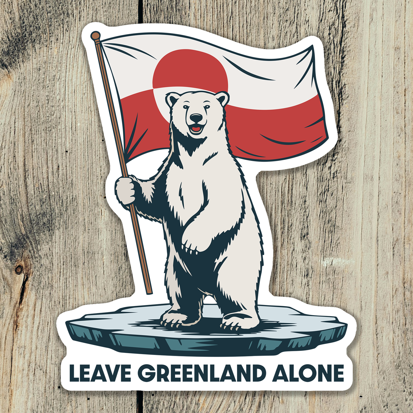 4" Leave Greenland Alone Sticker - Iceberg Polar Bear Vinyl Decal Stickers Waterproof Outdoor Car, Leftist Political Anti-Trump Protest