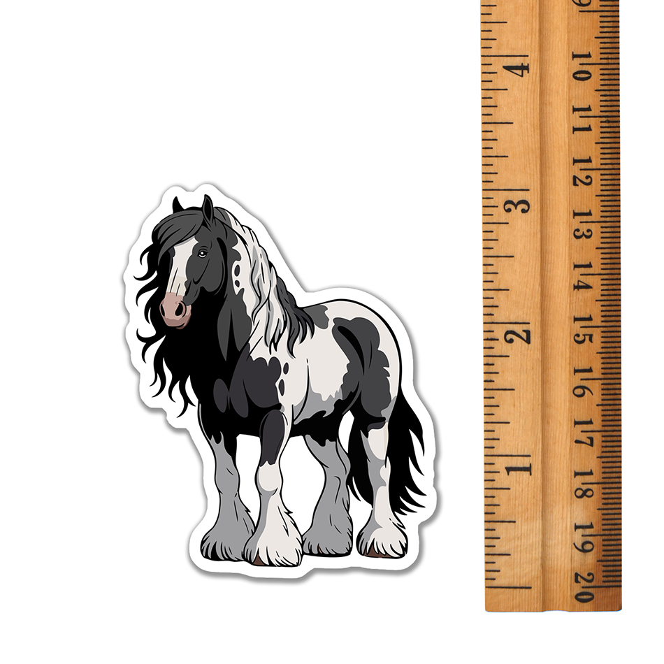 3" Gypsy Vanner Horse Sticker - Spotted Irish Romani Cob Horses Decal Stickers Waterproof