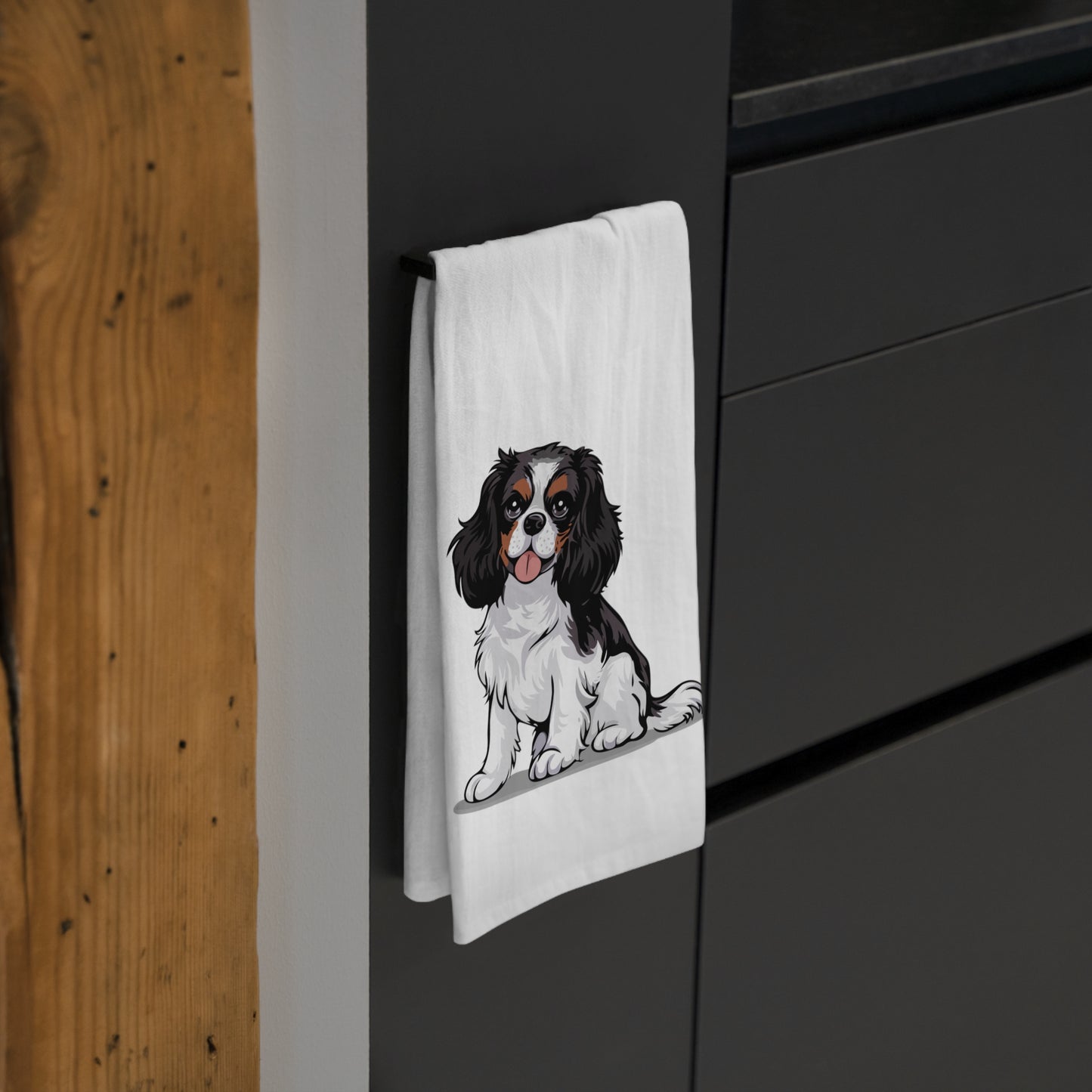 Cavalier King Charles Spaniel Dogs Kitchen Tea Towel, Pet Cavaliers Dog Owners Hand Dish Towels
