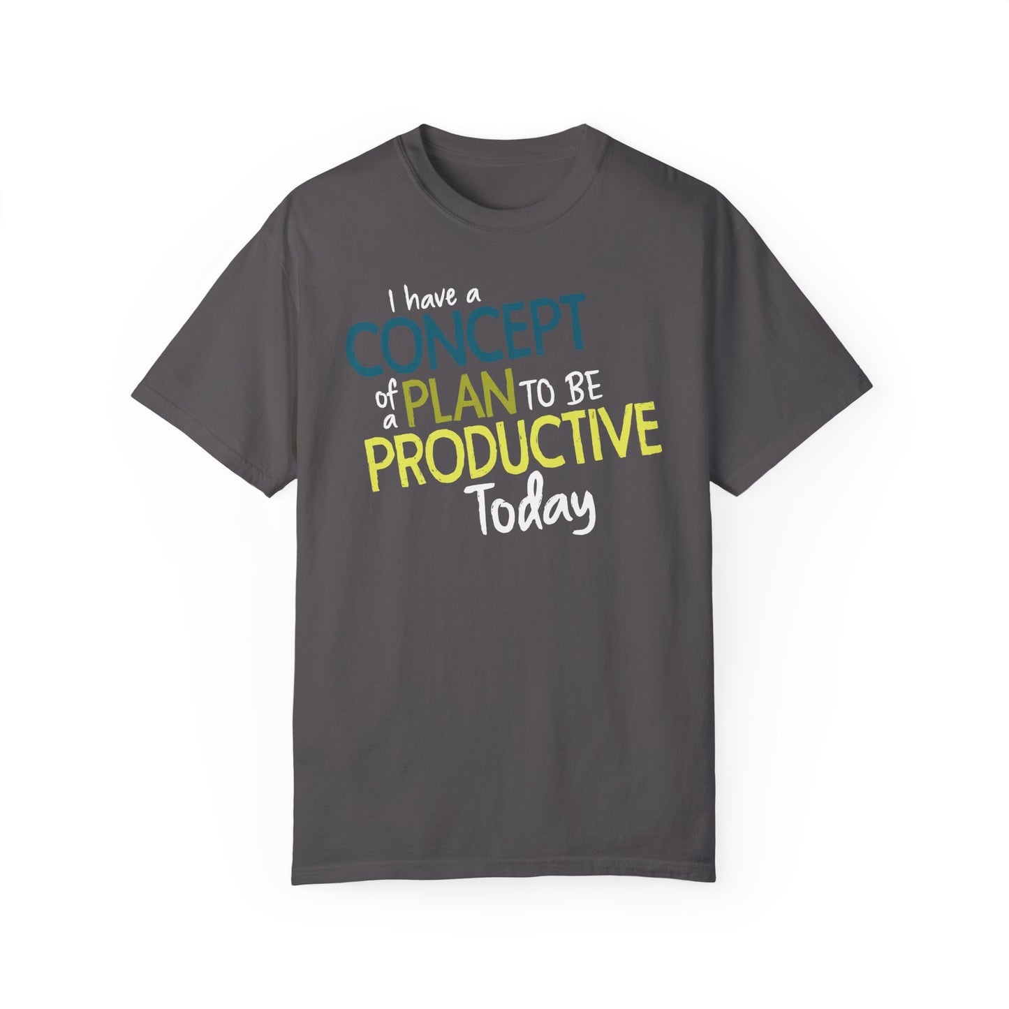 I Have A Concept Of A Plan To Be Productive Today Cotton T-Shirt, Unisex Mens Womens Short Sleeve Funny Tee