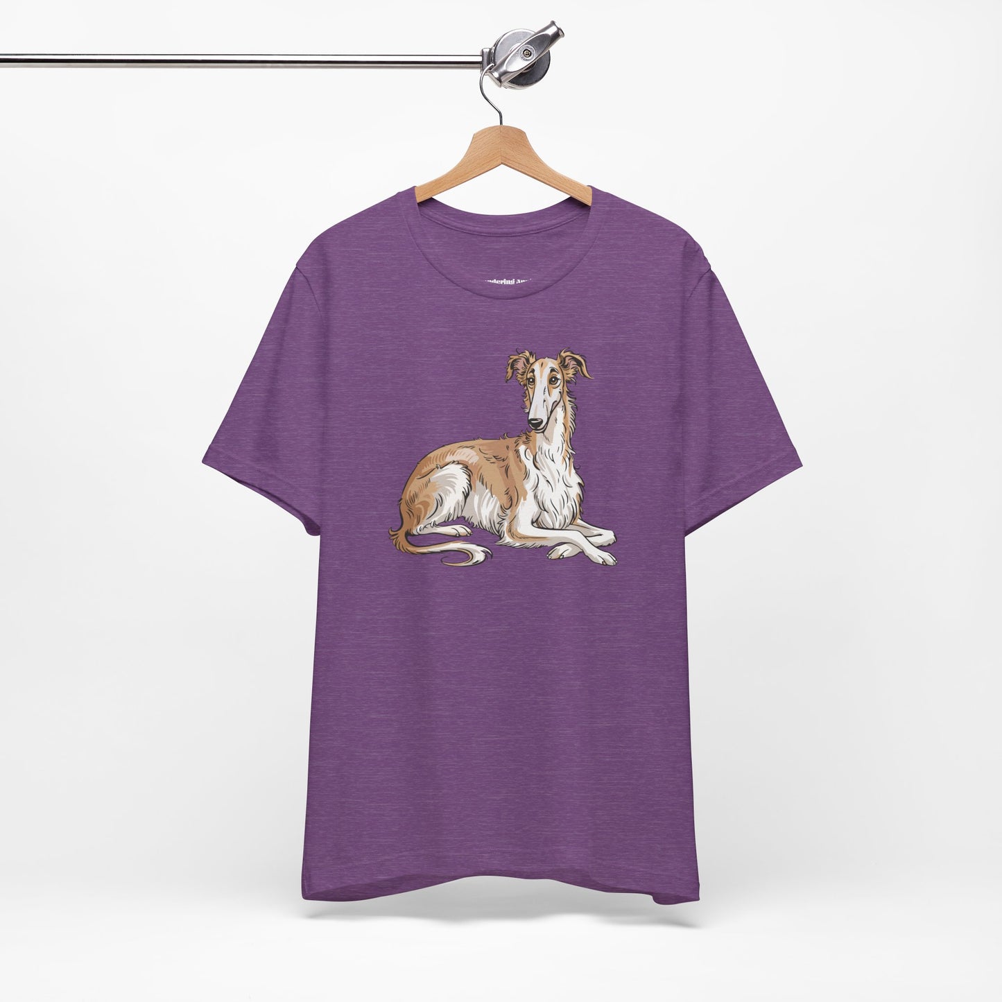 Borzoi Dog Tee | Russuan Hunting Sighthound Dogs Illustration T-Shirt, Cotton Pet Owner Apparel Unisex Shirts