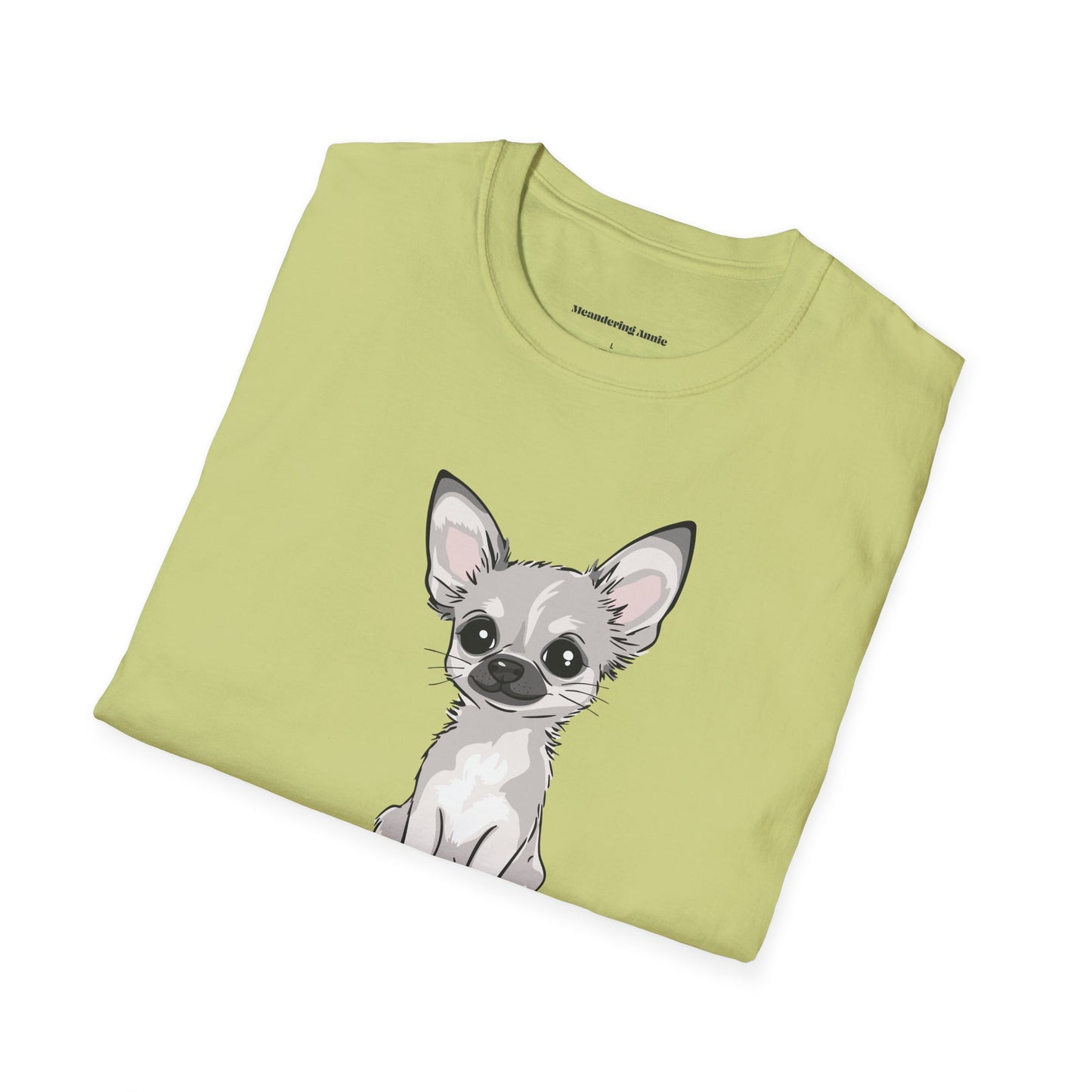 White Chihuahua Puppy Dog T-Shirt - Mens Womens Unisex Cotton Chihuahuas Dogs Pet Short Sleeve Tee Puppies Design Shirts