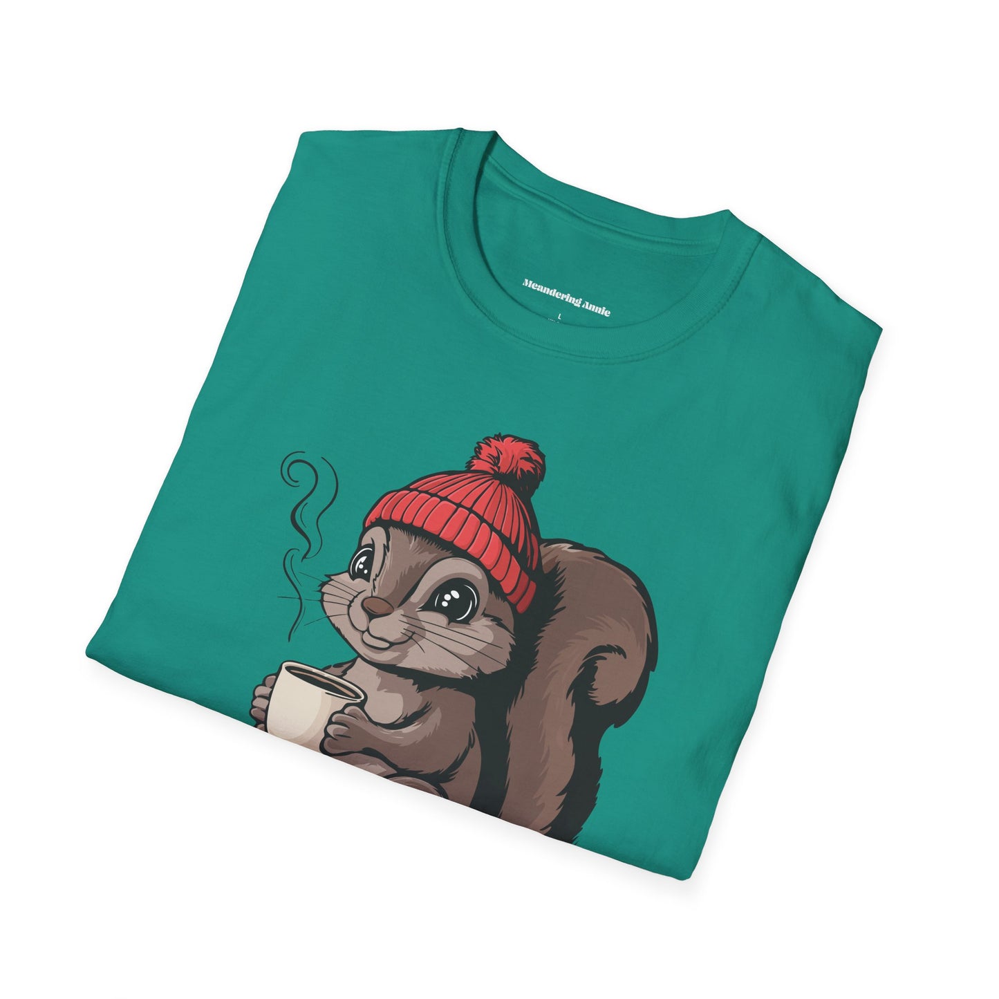 Cozy Squirrel T-shirt, Fall Autumn Squirrels Graphic Tee Shirts Men Women Unisex Short Sleeve Cotton Top