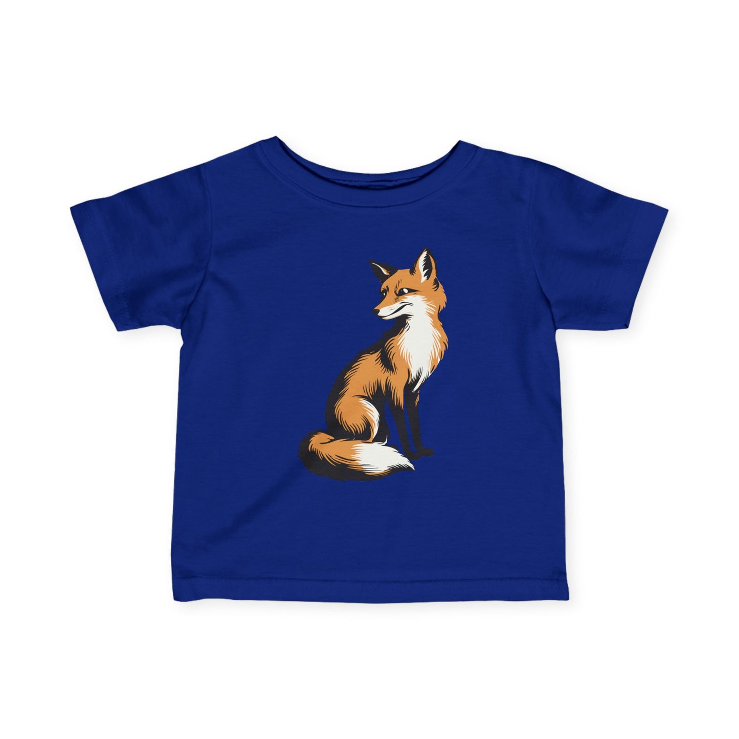 Little Fox Baby T-shirt Infant Fine Jersey Cotton Tee with Cute Fox Animal Print