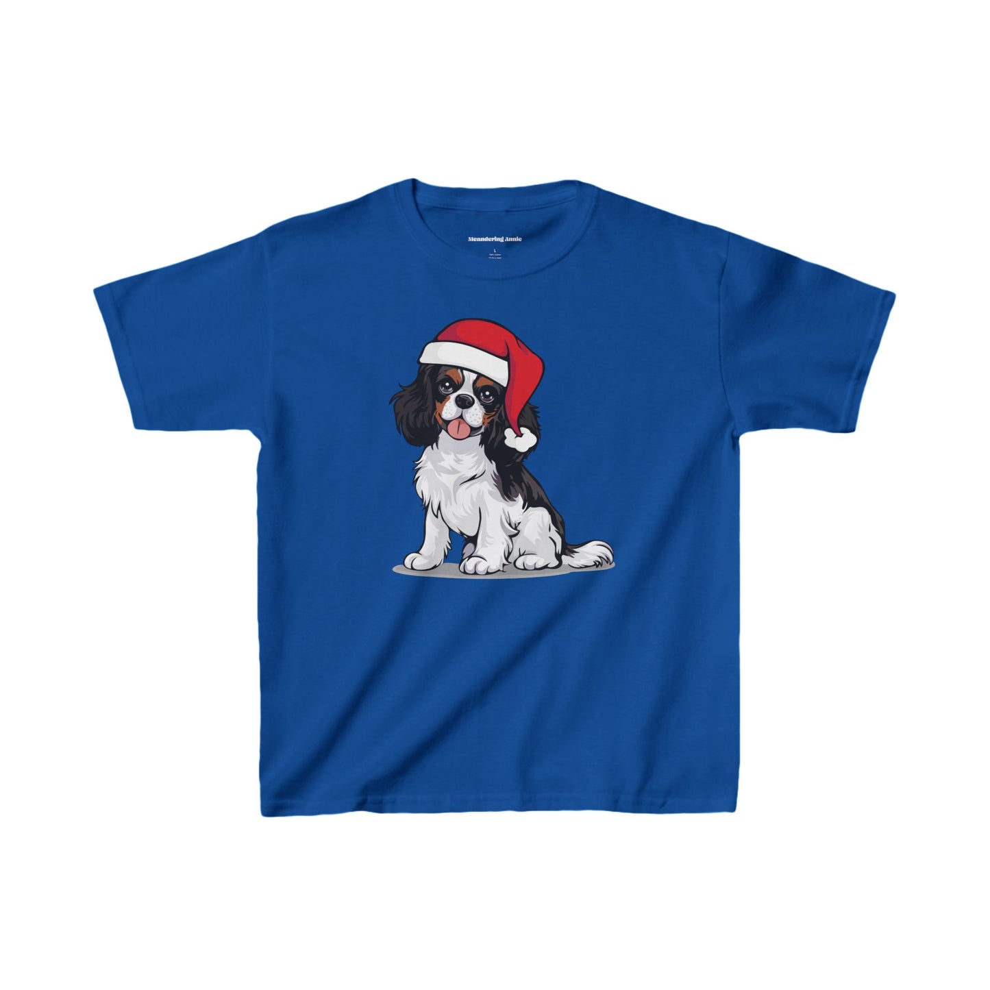 Christmas Cavalier King Charles Spaniel Dog Kids T-shirt, Festive Holiday Xmas Santa Dogs Children's Tee, Clothes Youth Boys Girls