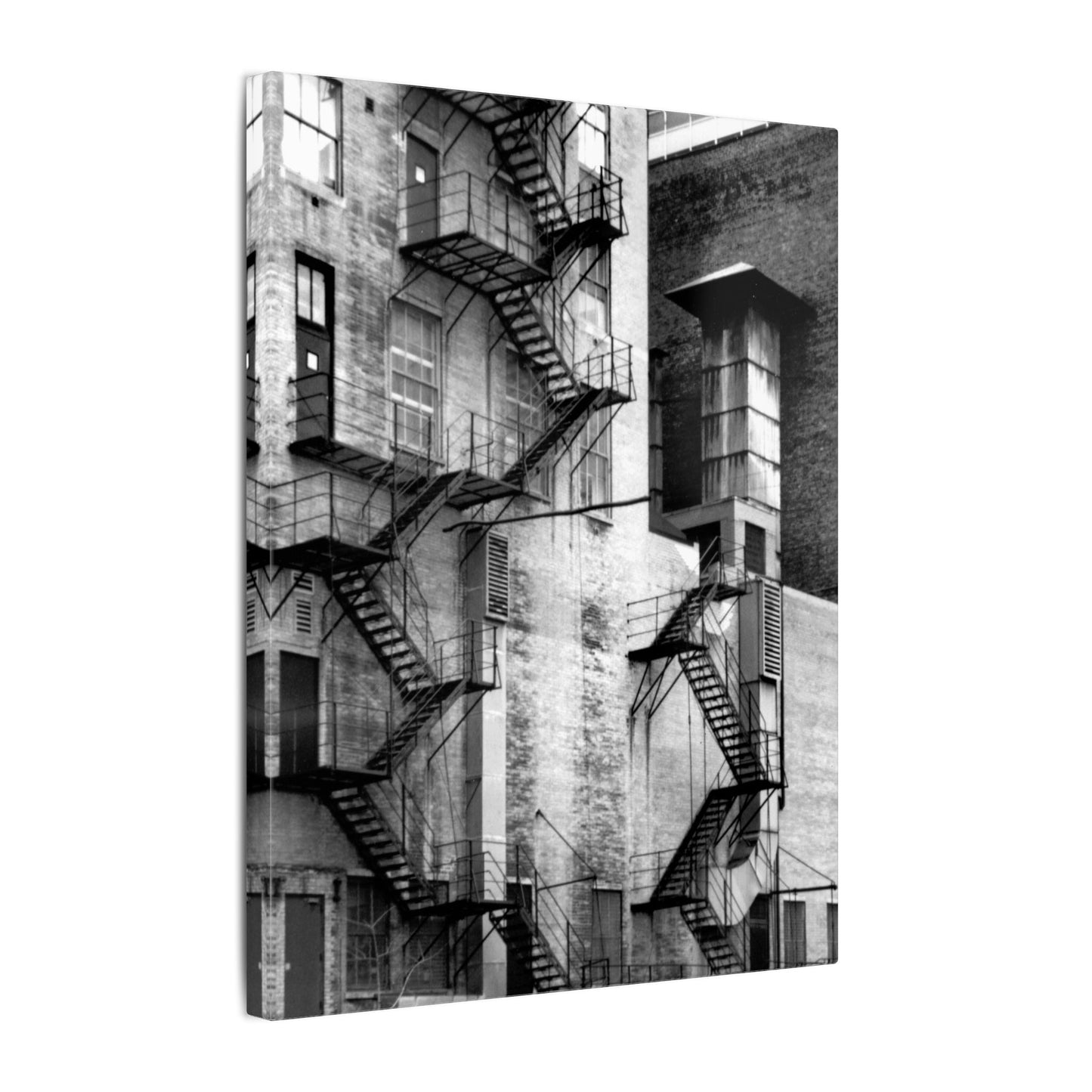 Downtown Chicago Black & White Photography Matte Canvas, Stretched, 0.75" - Home Decor Wall Art with Urban Chicago Building Print