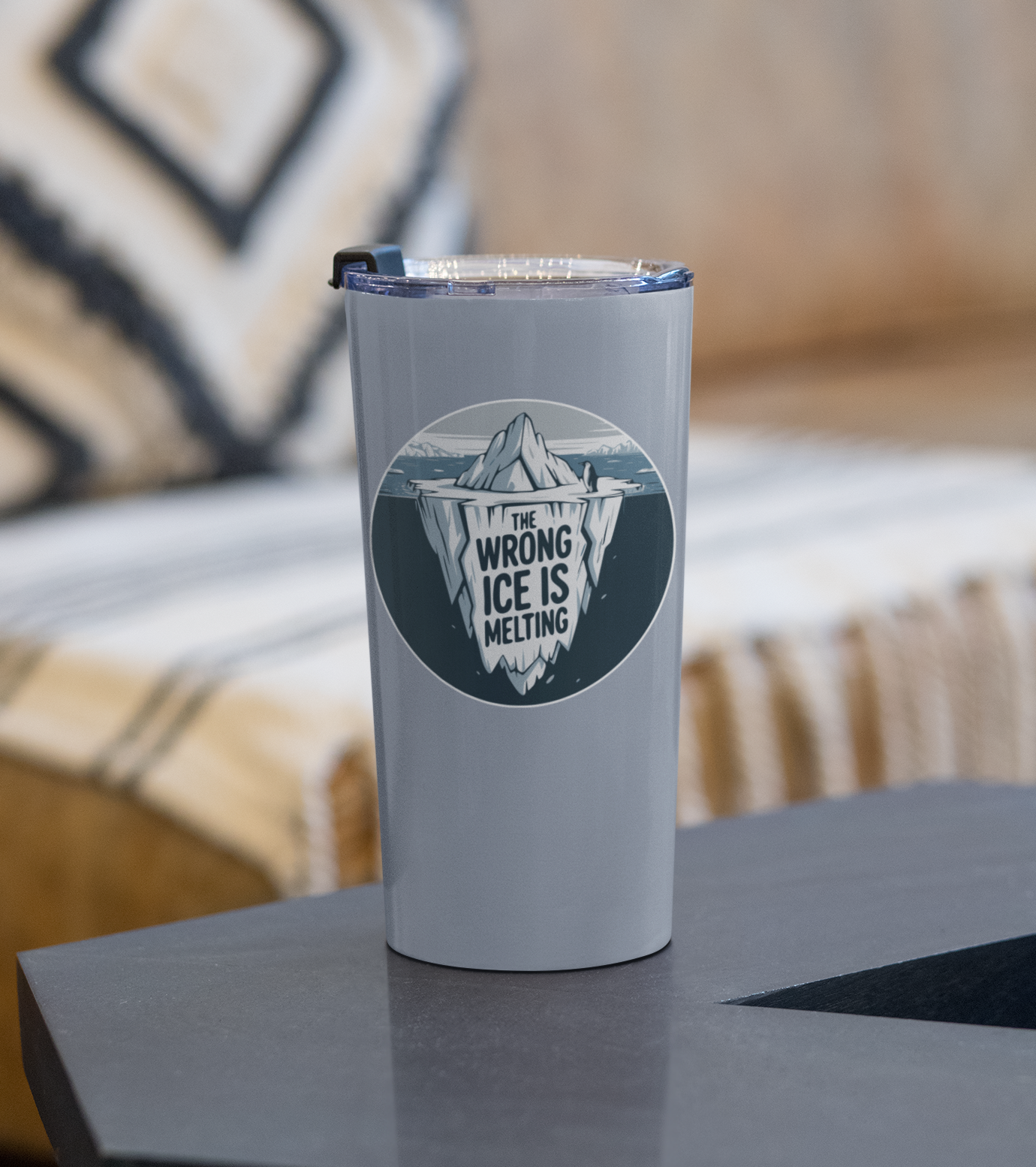 The Wrong ICE Is Melting Sticker - 3.5" Iceberg Penguin Vinyl Decal Stickers Waterproof Outdoor Car, Leftist Political Abolish ICE, Protest