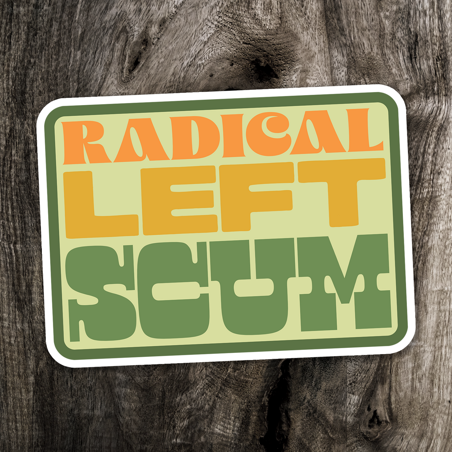 4" Radical Left Scum Sticker - Retro Vinyl Decal Stickers Waterproof Outdoor Car, Funny Leftist Political Humor Anti-Trump