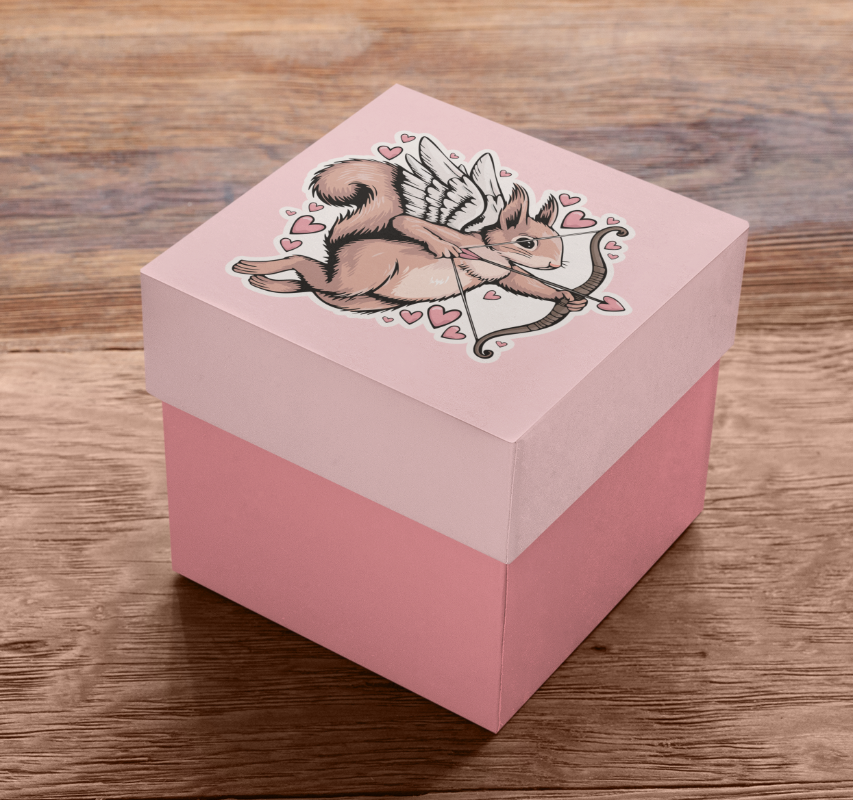 3" Cupid Squirrel Sticker - Waterproof, Fade-Resistant Decal Stickers Valentine's Day Love Hearts