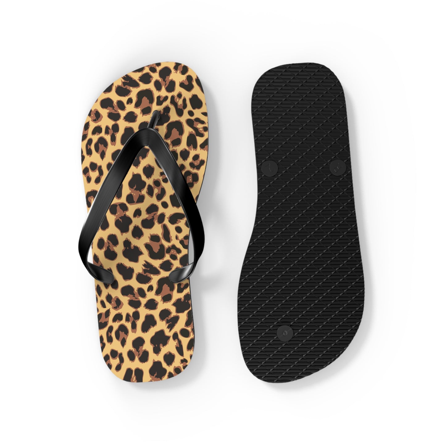 Leopard Print Flip Flops | Animal Cheetah Print Beach Sandals, Women's Summer Pool Footwear