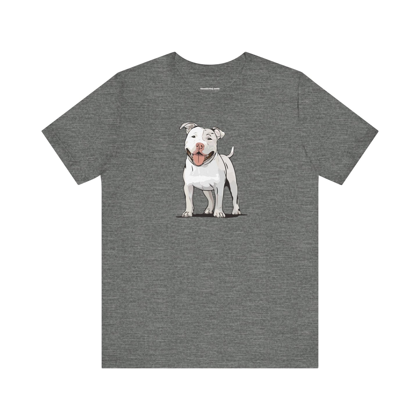 White American Pit Bull Terrier Dog T-shirt: Pitbull Puppy Dogs Unisex Short Sleeve Tee, Pet Owner Dog Mom Dad Shirt