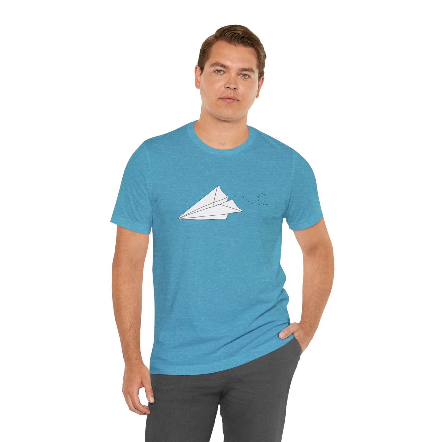 Paper Airplane T-shirt Unisex Jersey Short Sleeve Tee with Origami Paper Plane Graphic