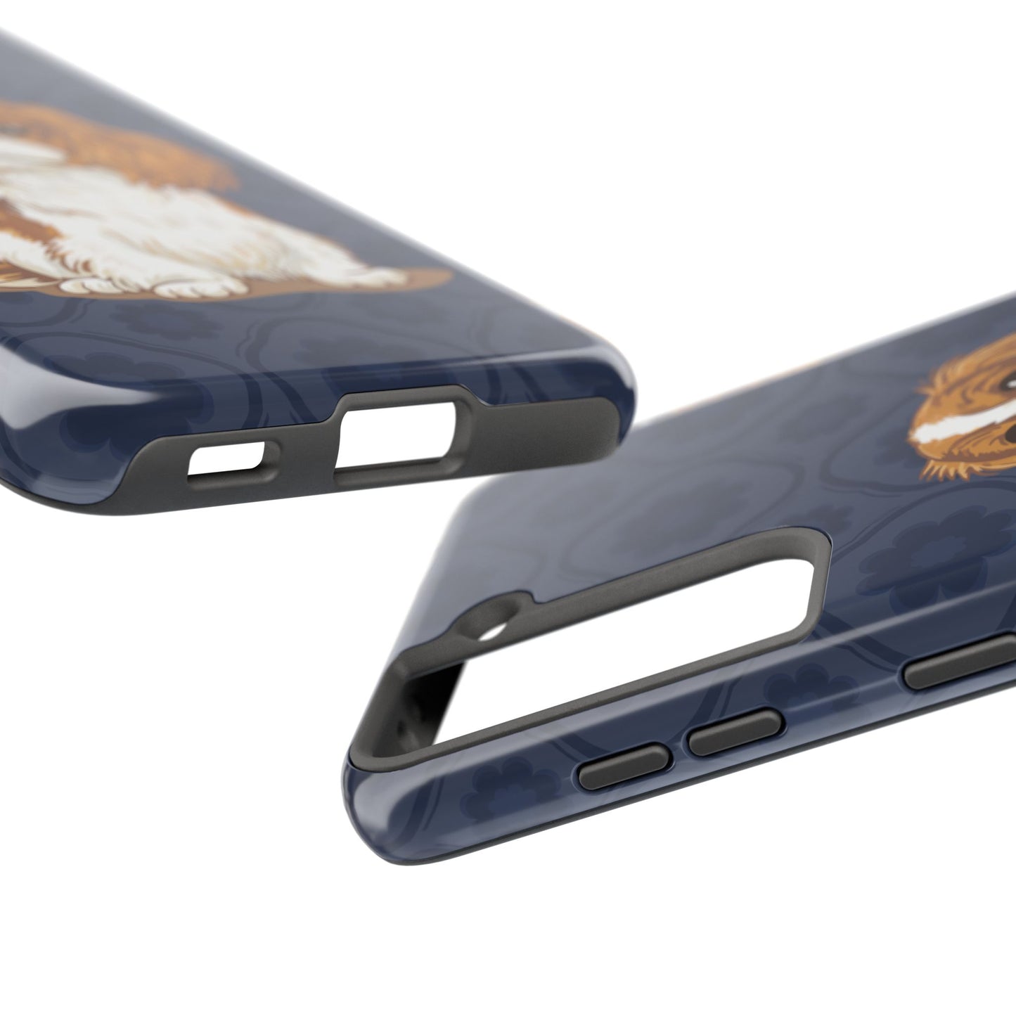 Cavalier King Charles Spaniel Dog Phone Case, Tough Phone Cases Pet Dogs Blue Pattern
