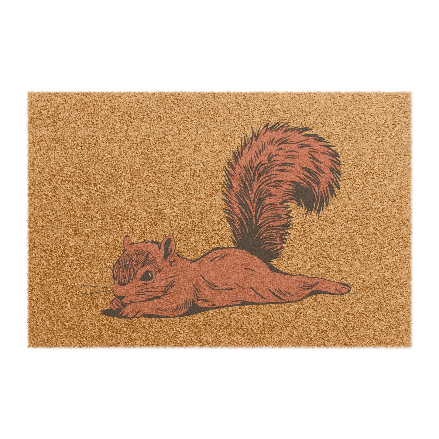 Just Chillin' Squirrel Splooting Welcome Mat Doormat - Sploot Squirrel Outdoor Coconut Fiber Rug