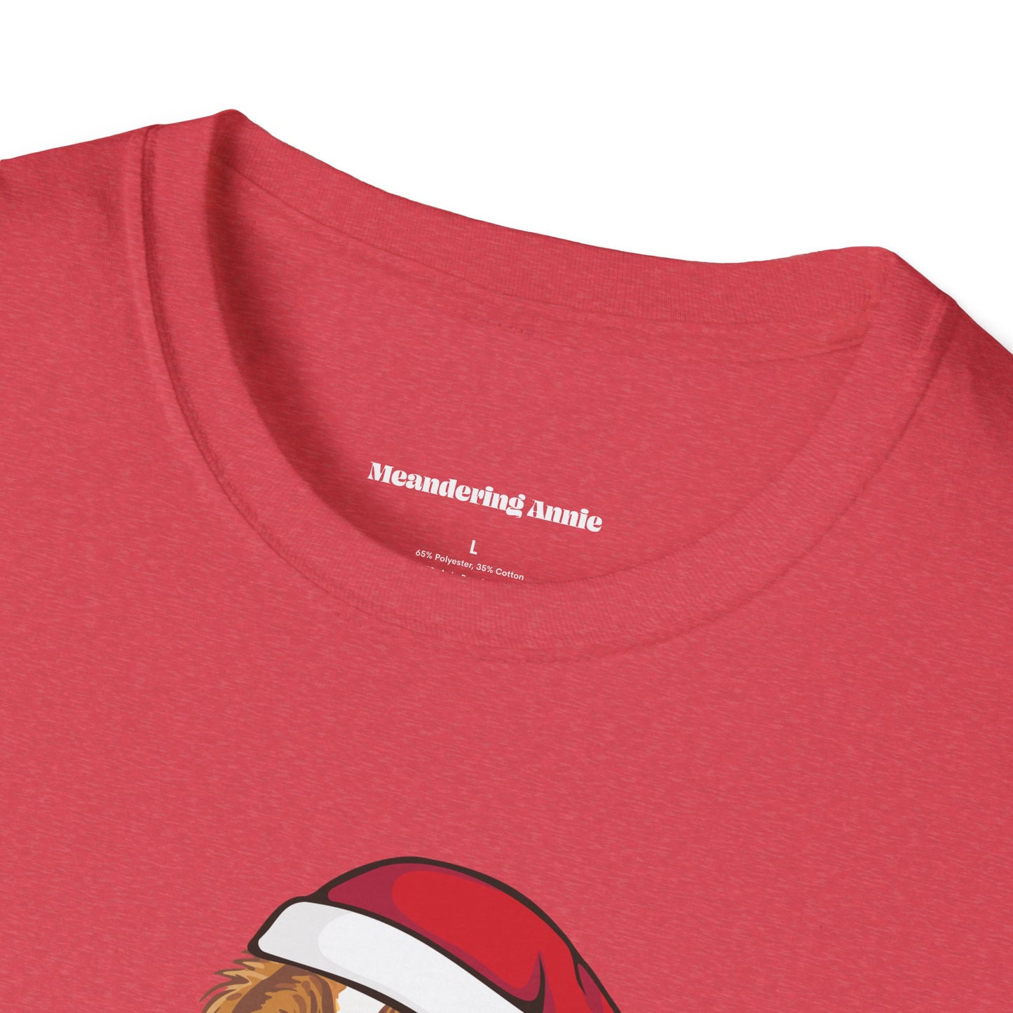 Christmas Blenheim Cavalier King Charles Spaniel Dog T-Shirt, Festive Holiday Xmas Pet Puppy Dogs In Santa Hat Cotton Tee Shirts