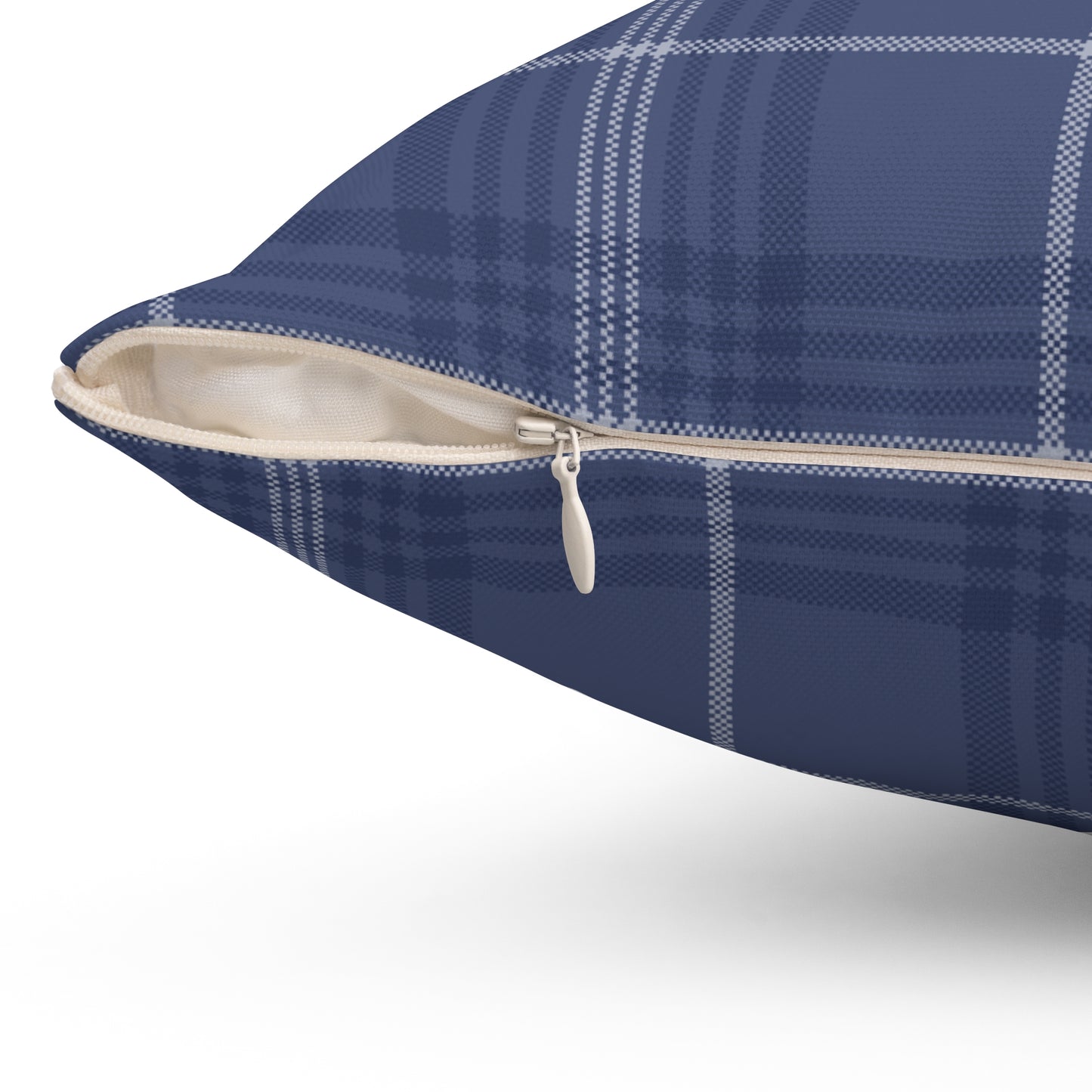 Cavalier King Charles Spaniel Dogs Square Throw Pillow, Pet Owner Home Decor, Blue Plaid Pillows, Dog Memorial Gifts