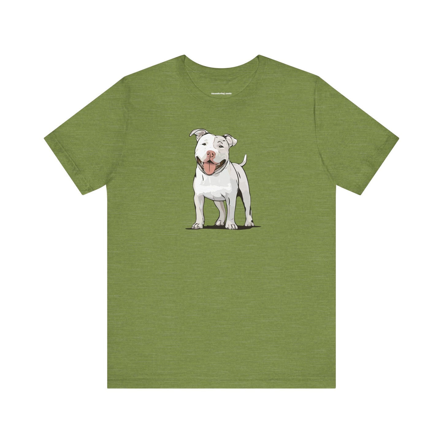 White American Pit Bull Terrier Dog T-shirt: Pitbull Puppy Dogs Unisex Short Sleeve Tee, Pet Owner Dog Mom Dad Shirt
