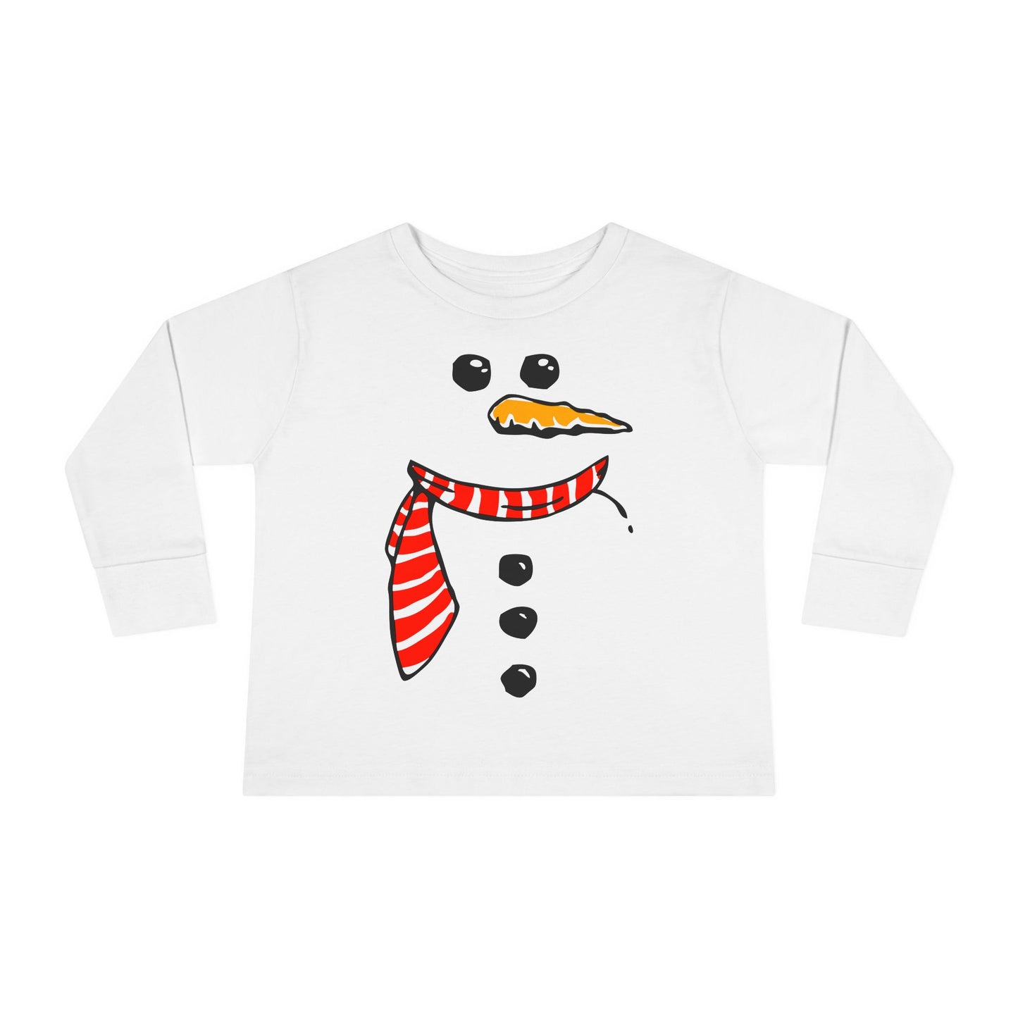 Snowman Toddler Long Sleeve T-shirt Winter Outfit Snow Man Long Sleeved Tee For Toddlers Boys Girls Unisex Christmas Holiday Shirt