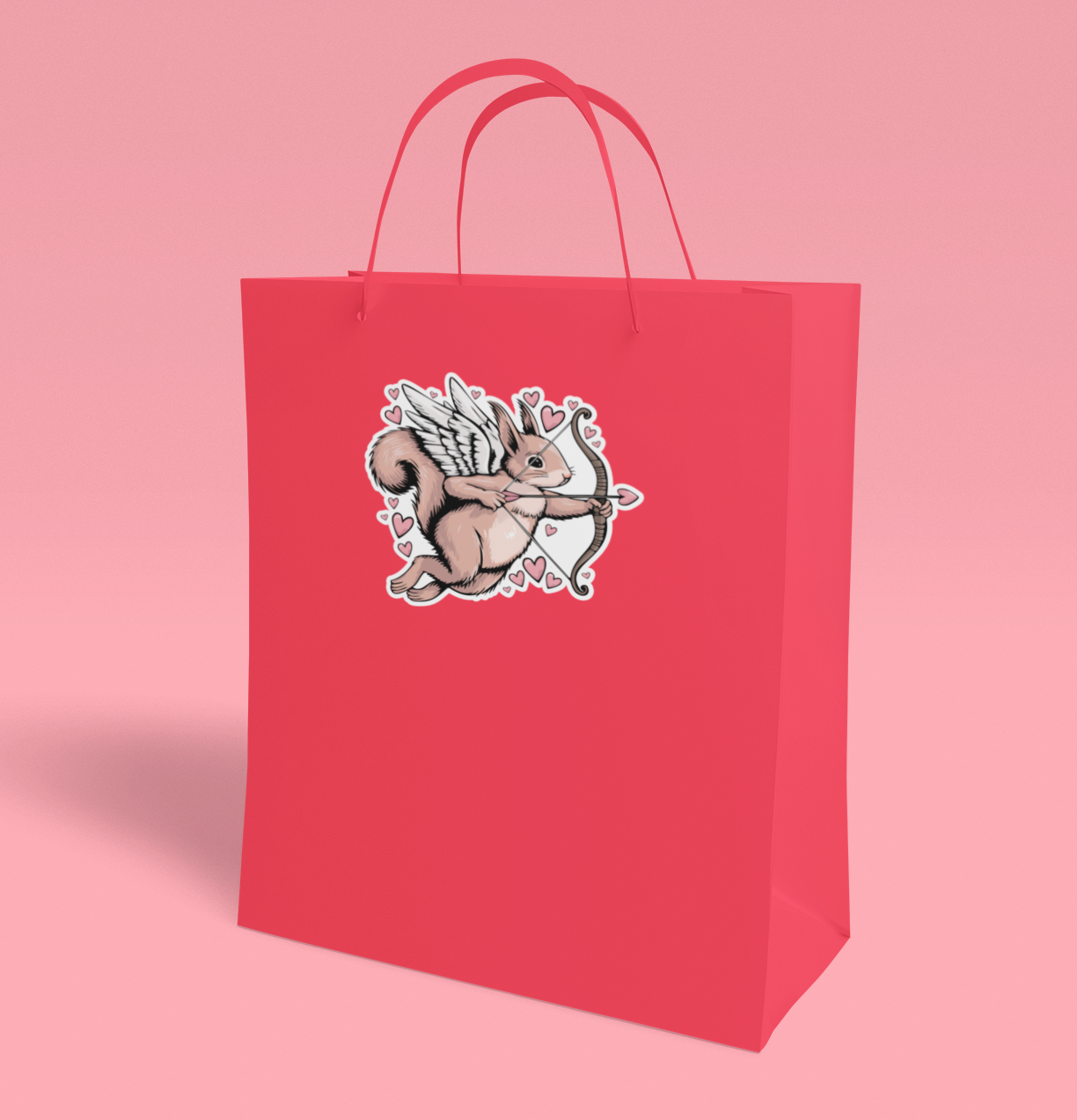 3" Cupid Squirrel Sticker - Waterproof, Fade-Resistant Decal Stickers Valentine's Day Love Hearts