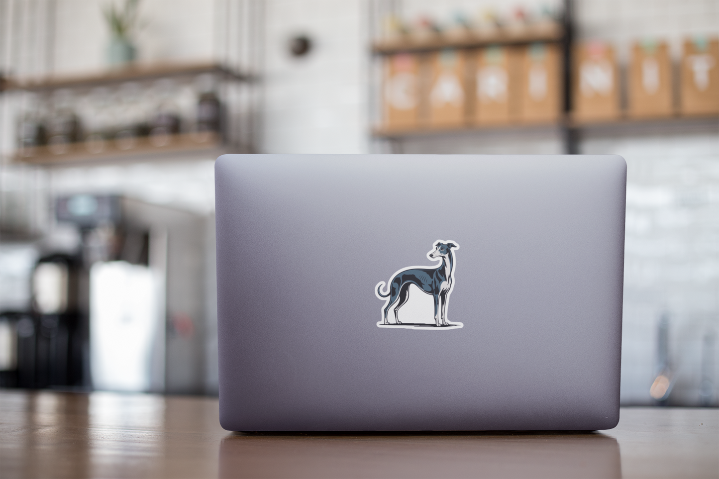3" Greyhound Dog Sticker - Black & Blue Sighthound Dogs Vinyl Decal Stickers Waterproof Greyhounds Pet Decals
