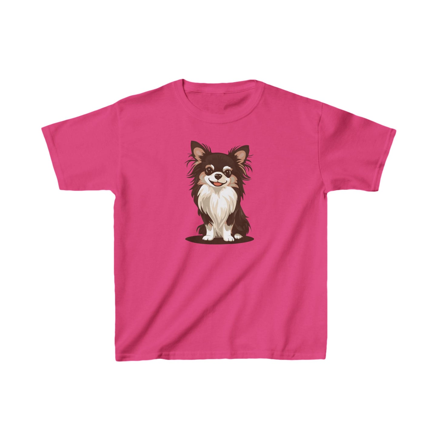 Long Haired Chihuahua Dog Pet Kids T-shirt Kids Heavy Cotton Youth Tee Boys Girls Unisex