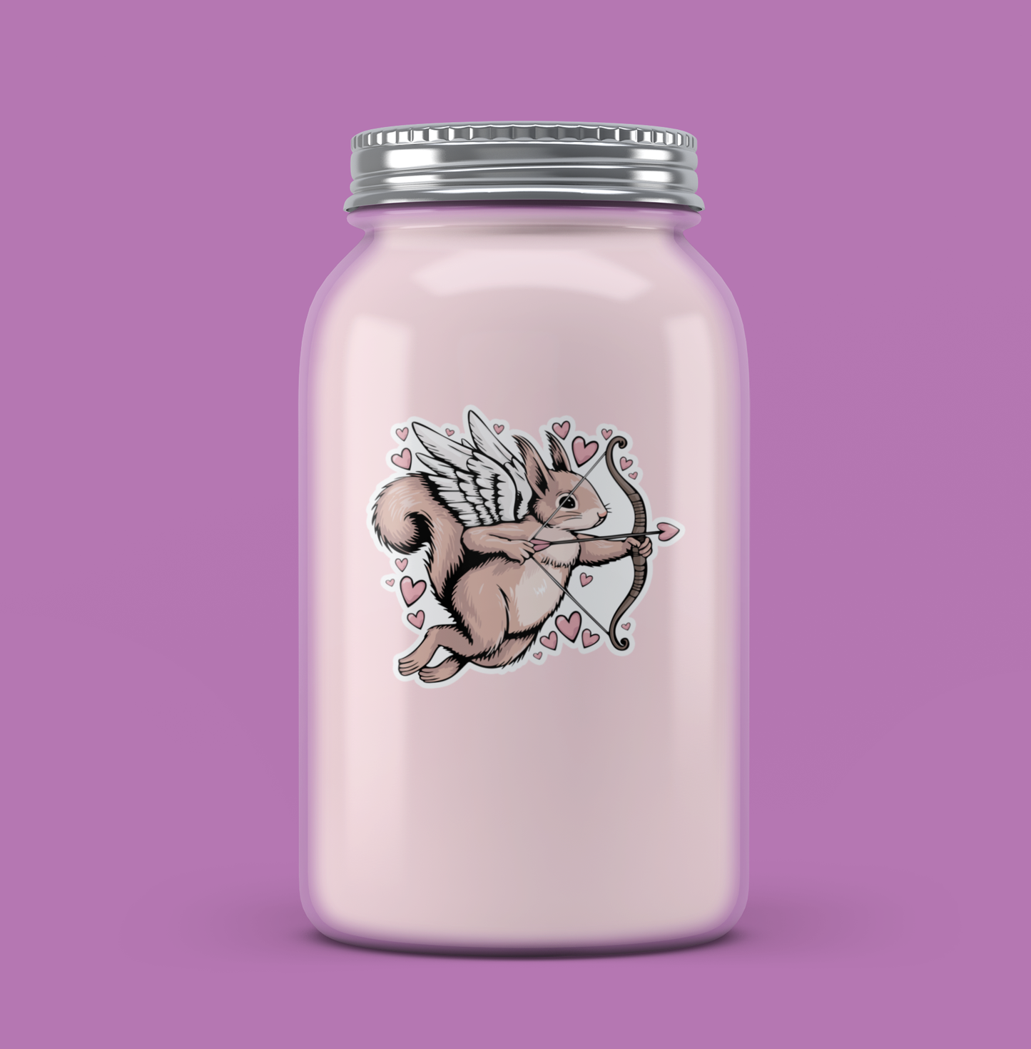 3" Cupid Squirrel Sticker - Waterproof, Fade-Resistant Decal Stickers Valentine's Day Love Hearts