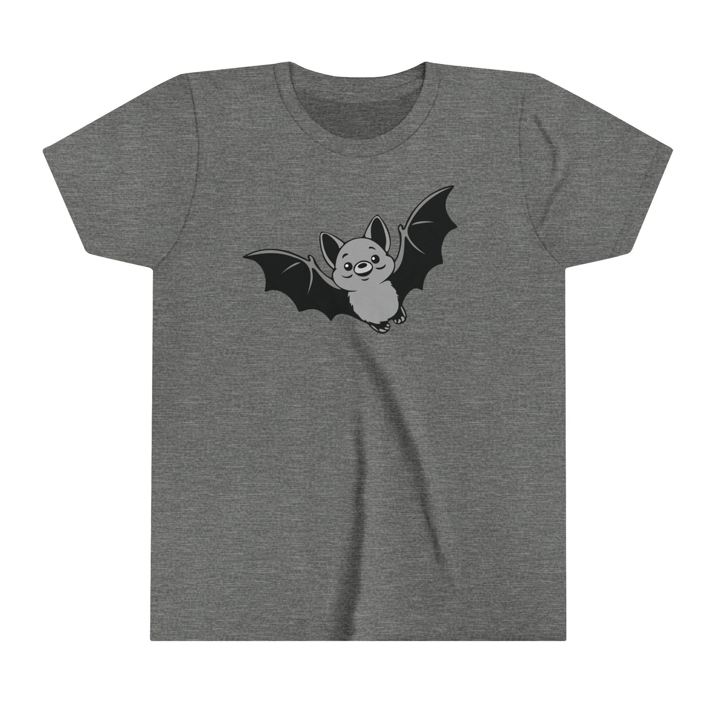 Flying Bat Kids T-shirt Youth Short Sleeve Tee with Spooky Halloween Bat Design