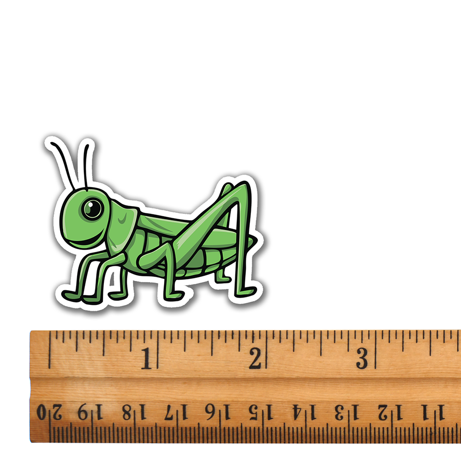 Small 2" Grasshopper Stickers Bundle - Waterproof, Fade-Resistant Decal Sticker Insect Bug Decals