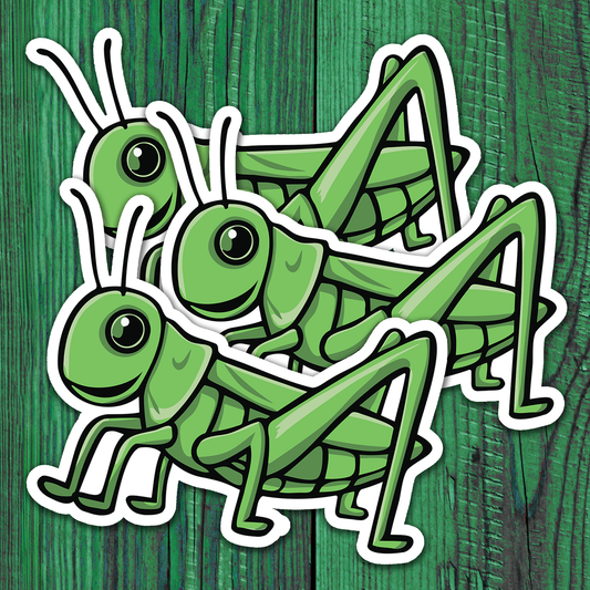 3" Grasshopper Stickers - Waterproof, Fade-Resistant Decal Sticker Insect Bug Nature Decals
