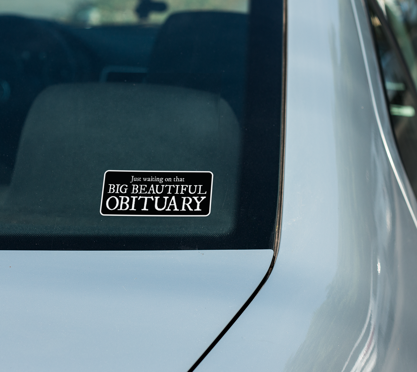 Big Beautiful Obituary Sticker - 3.5" Vinyl Decal Stickers Waterproof Outdoor Car, Leftist Political Humor Shirts, Anti-Trump Gifts