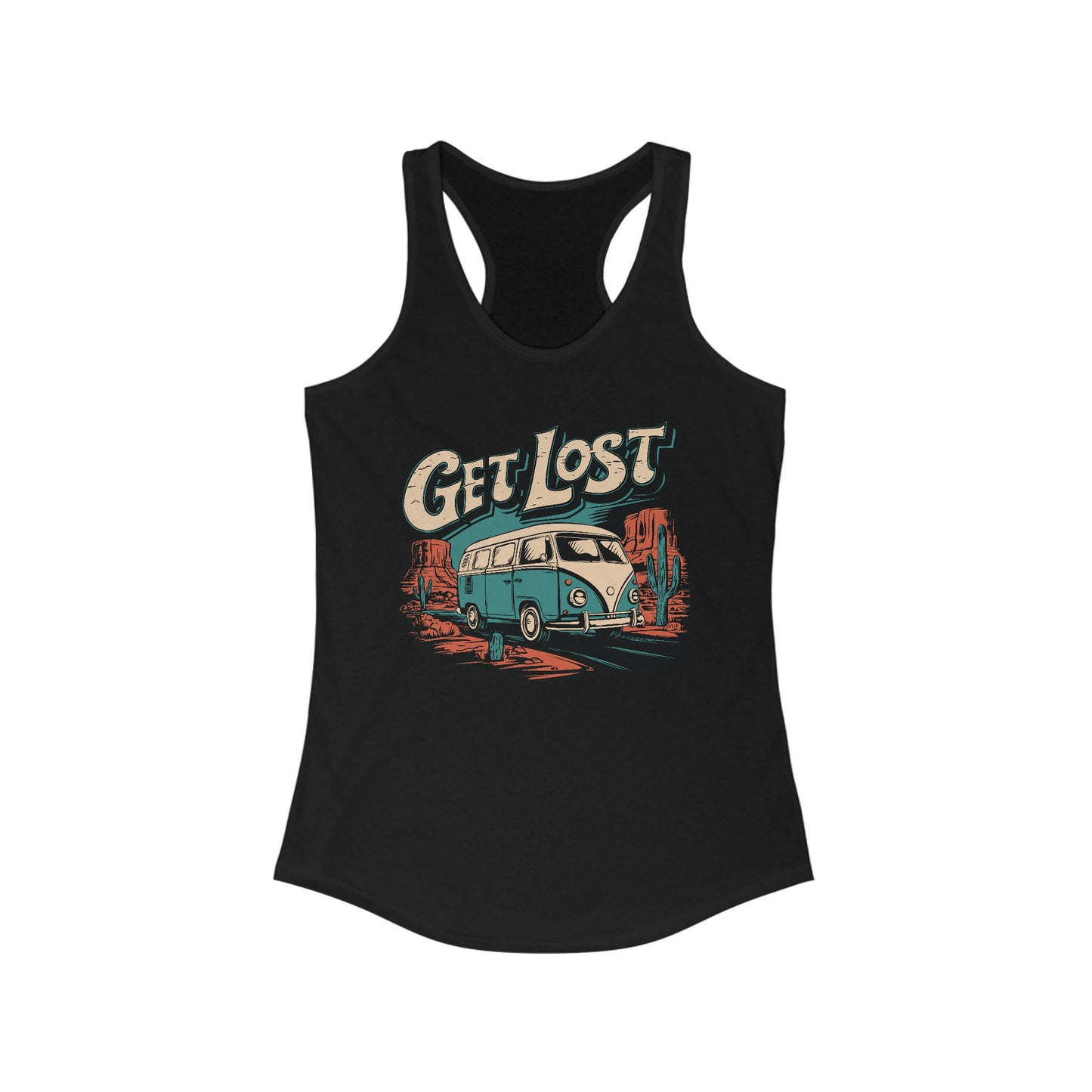 Get Lost Vintage Van Vanlife Utah Arizona Desert Roadtrip Tank Top Women's Ideal Racerback Tank