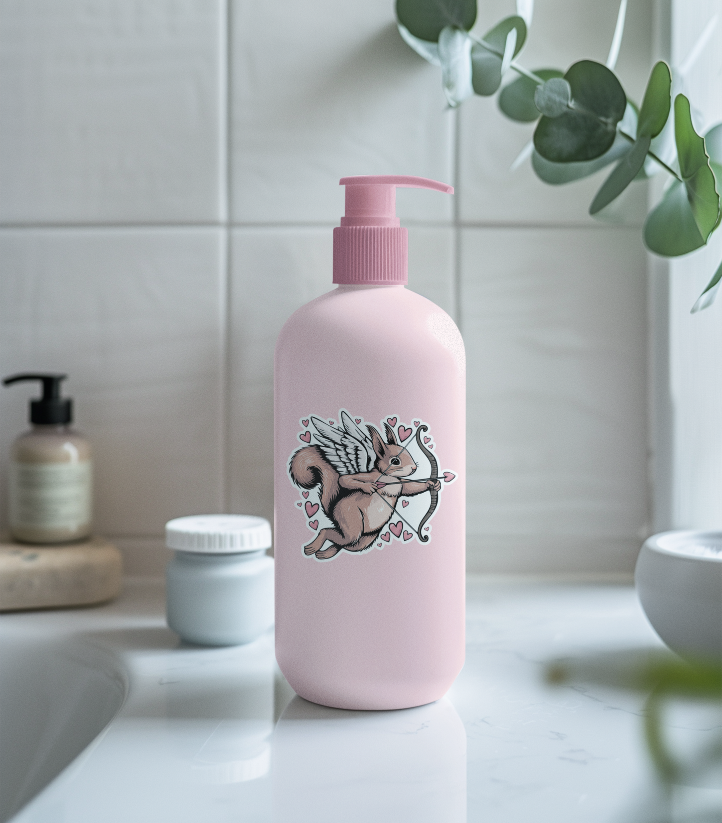 3" Cupid Squirrel Sticker - Waterproof, Fade-Resistant Decal Stickers Valentine's Day Love Hearts