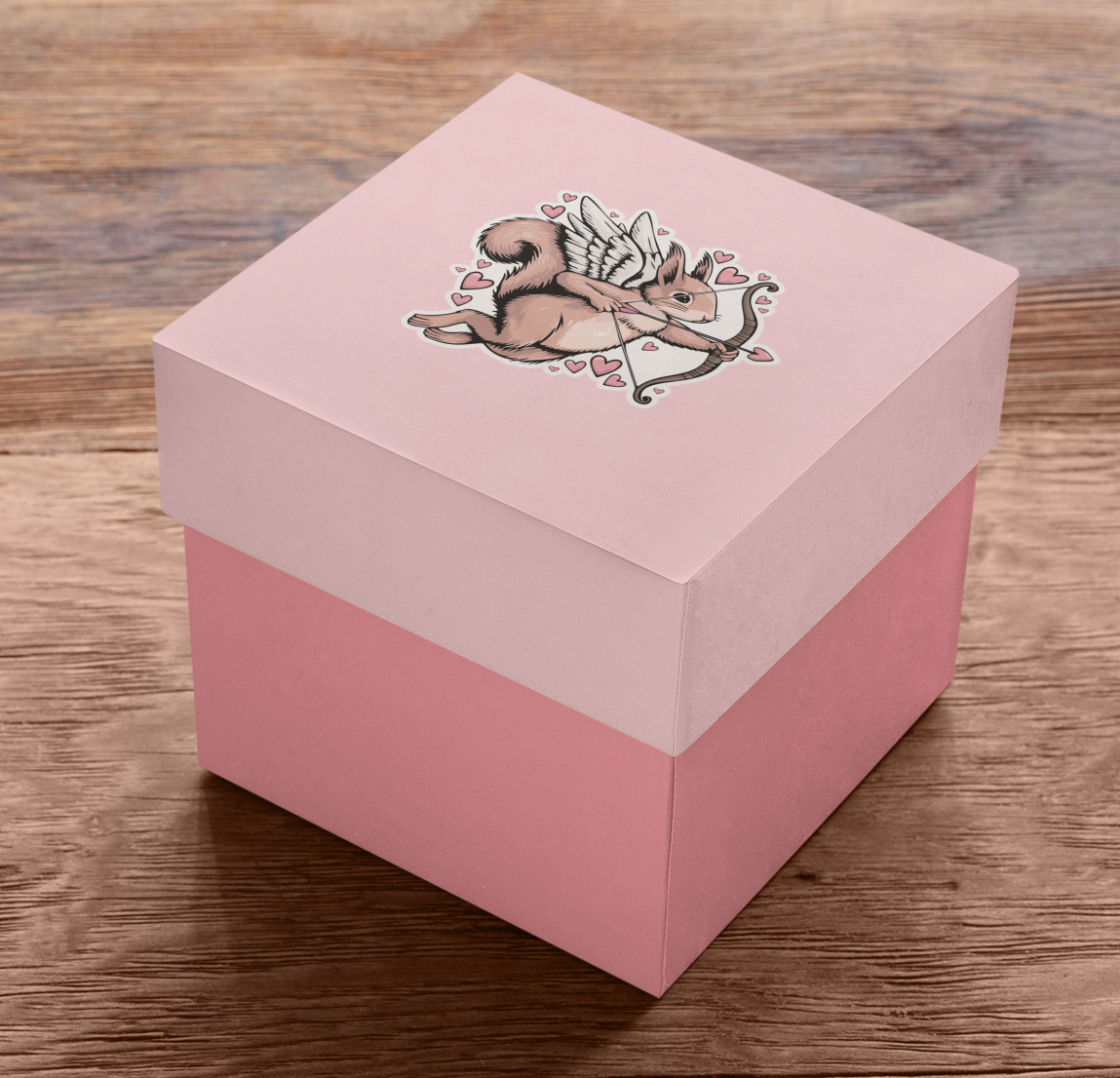 2" Cupid Squirrel Sticker - Waterproof, Fade-Resistant Decal Stickers Valentine's Day Love Hearts