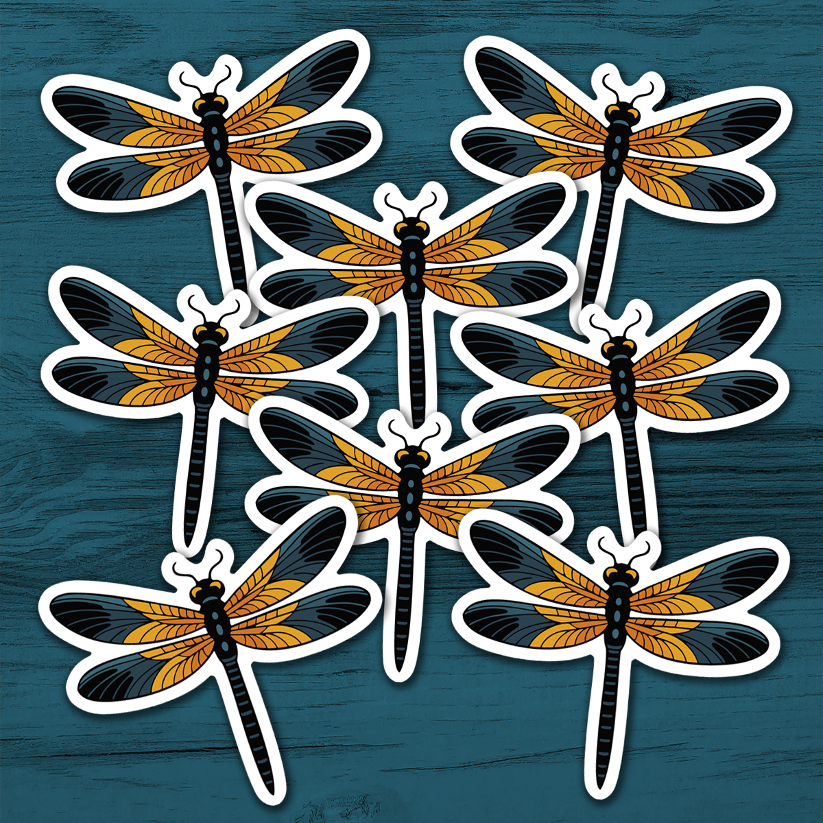 Small 2" Dragonfly Stickers Bundle Pack - Bugs Insects Decal Sticker Dragonflies Waterproof Outdoor